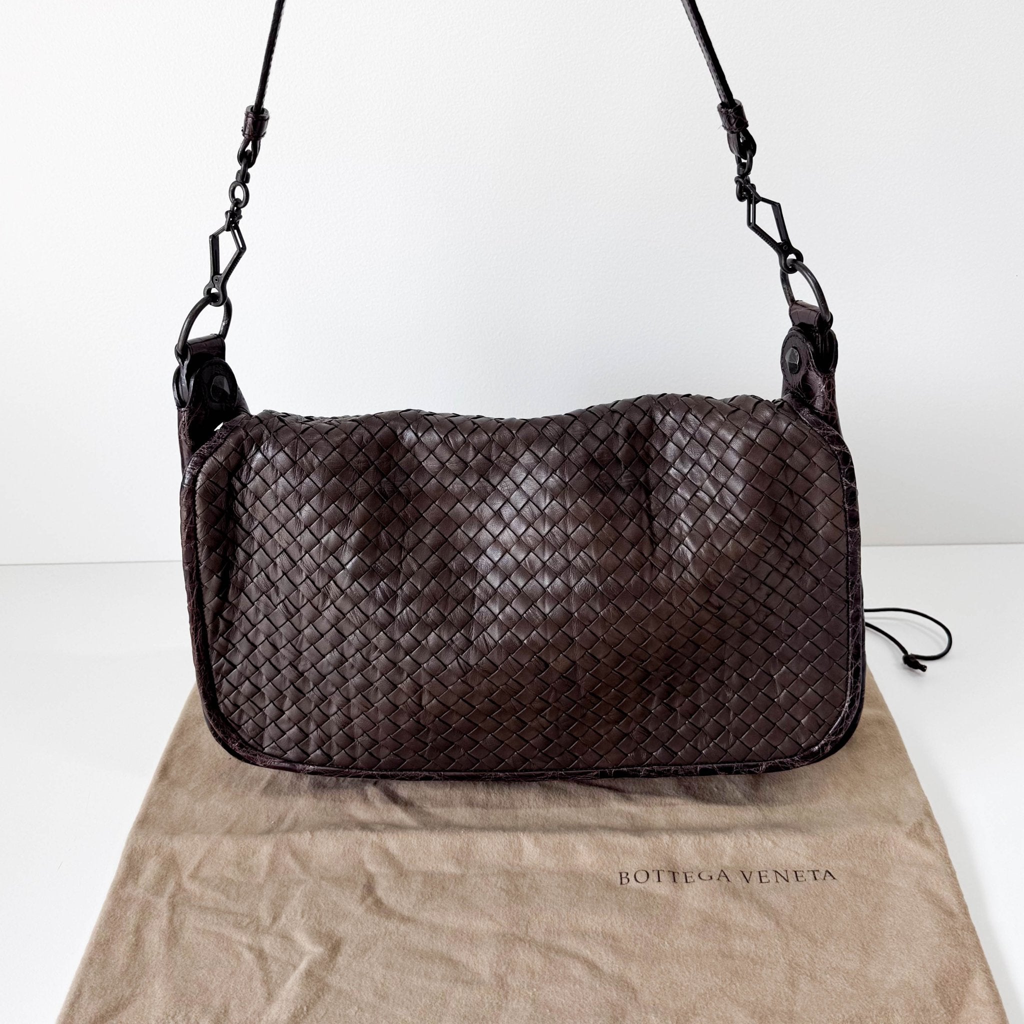 BOTTEGA VENETA Intrecciato Brown Leather Shoulder Bag, in , Sold by HIVE PRELOVED - Shoulder Bags, ,