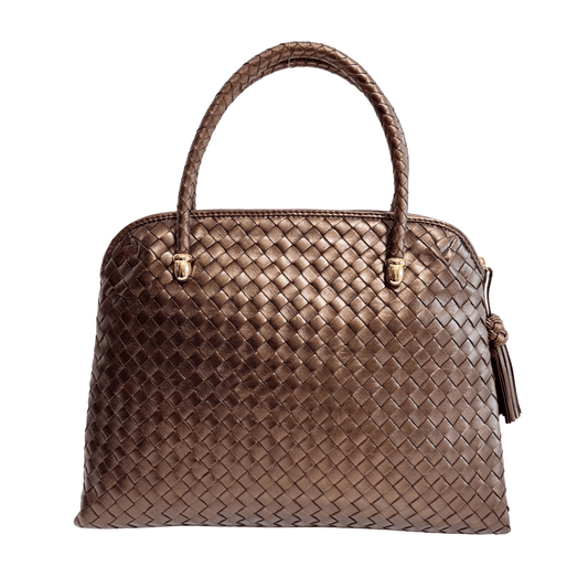 BOTTEGA VENETA Intrecciato Brown Leather Top Handle Bag, in , Sold by HIVE PRELOVED - Handle Bags, ,