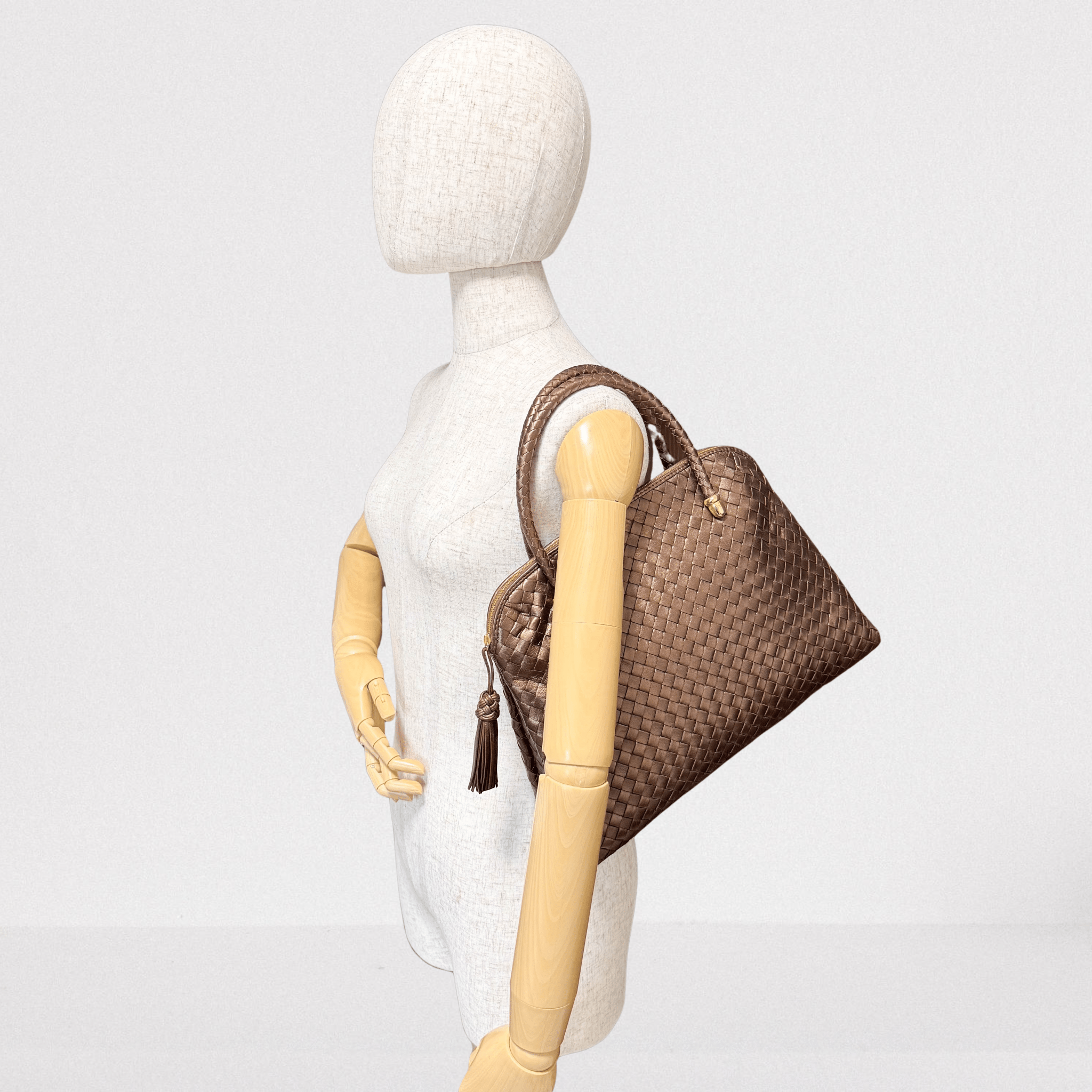 BOTTEGA VENETA Intrecciato Brown Leather Top Handle Bag, in , Sold by HIVE PRELOVED - Handle Bags, ,