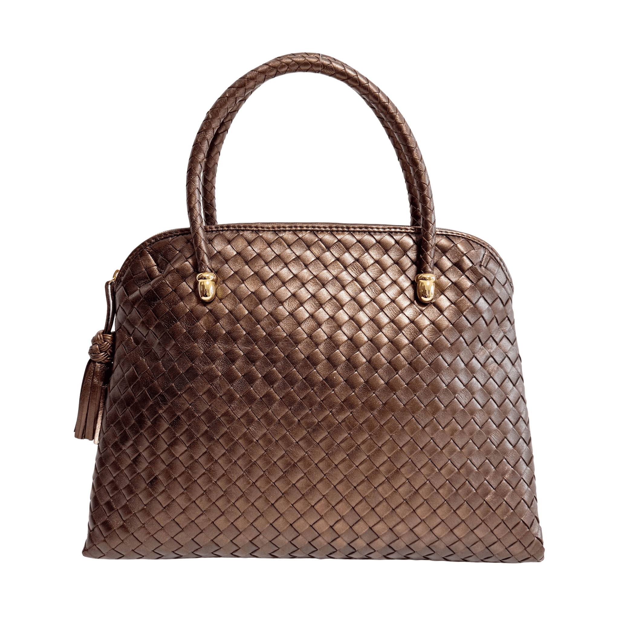BOTTEGA VENETA Intrecciato Brown Leather Top Handle Bag, in , Sold by HIVE PRELOVED - Handle Bags, ,