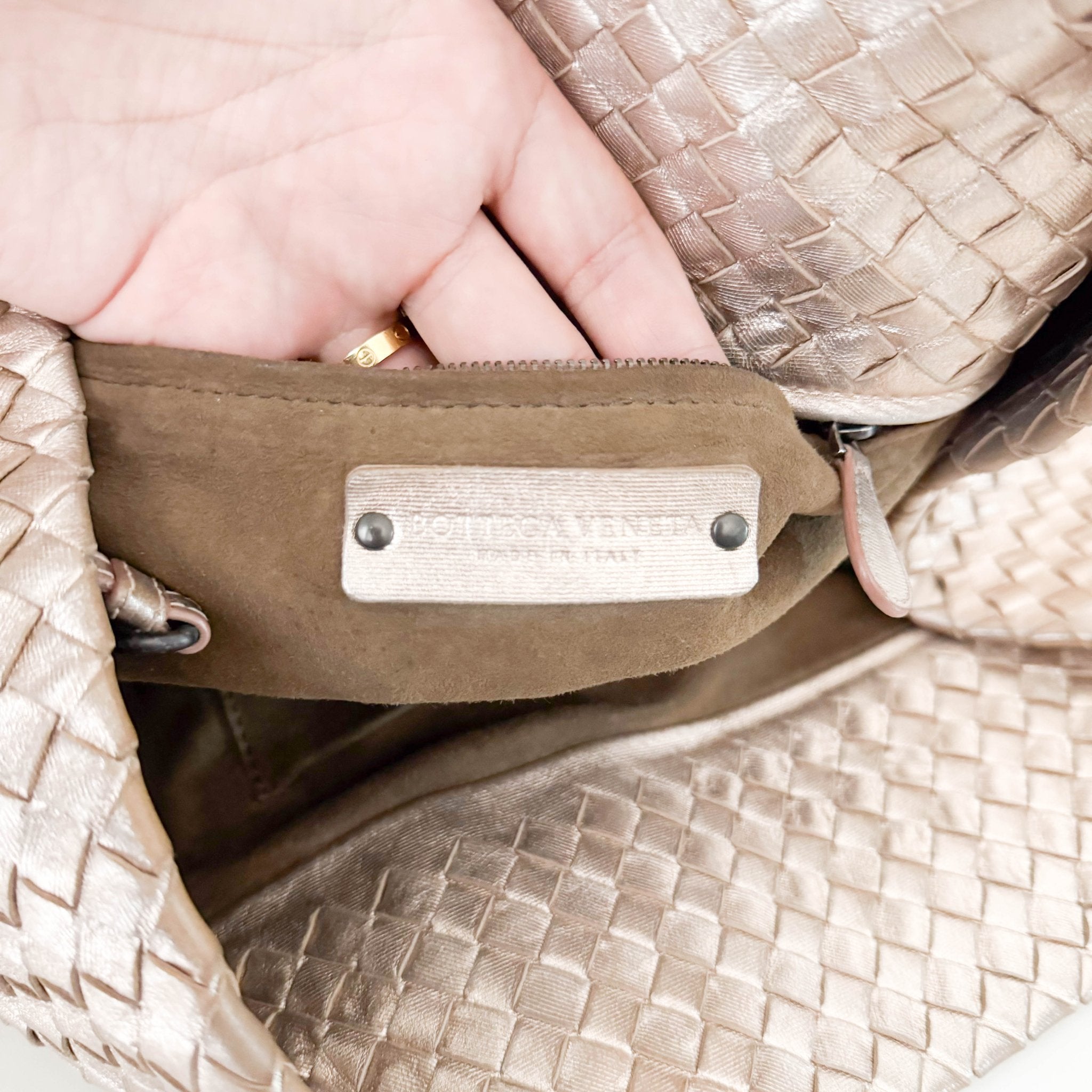 BOTTEGA VENETA Intrecciato Cesta Metallic Pink Leather Strap Tote / Shoulder Bag, in , Sold by HIVE PRELOVED - Shoulder Bags, Totes,