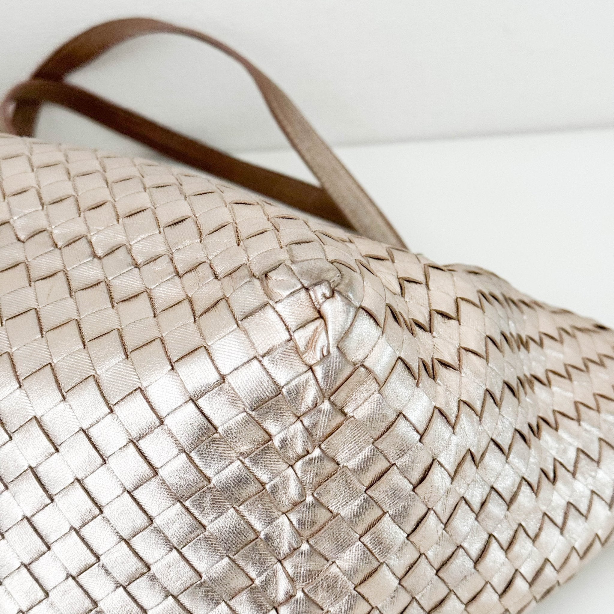 BOTTEGA VENETA Intrecciato Cesta Metallic Pink Leather Strap Tote / Shoulder Bag, in , Sold by HIVE PRELOVED - Shoulder Bags, Totes,