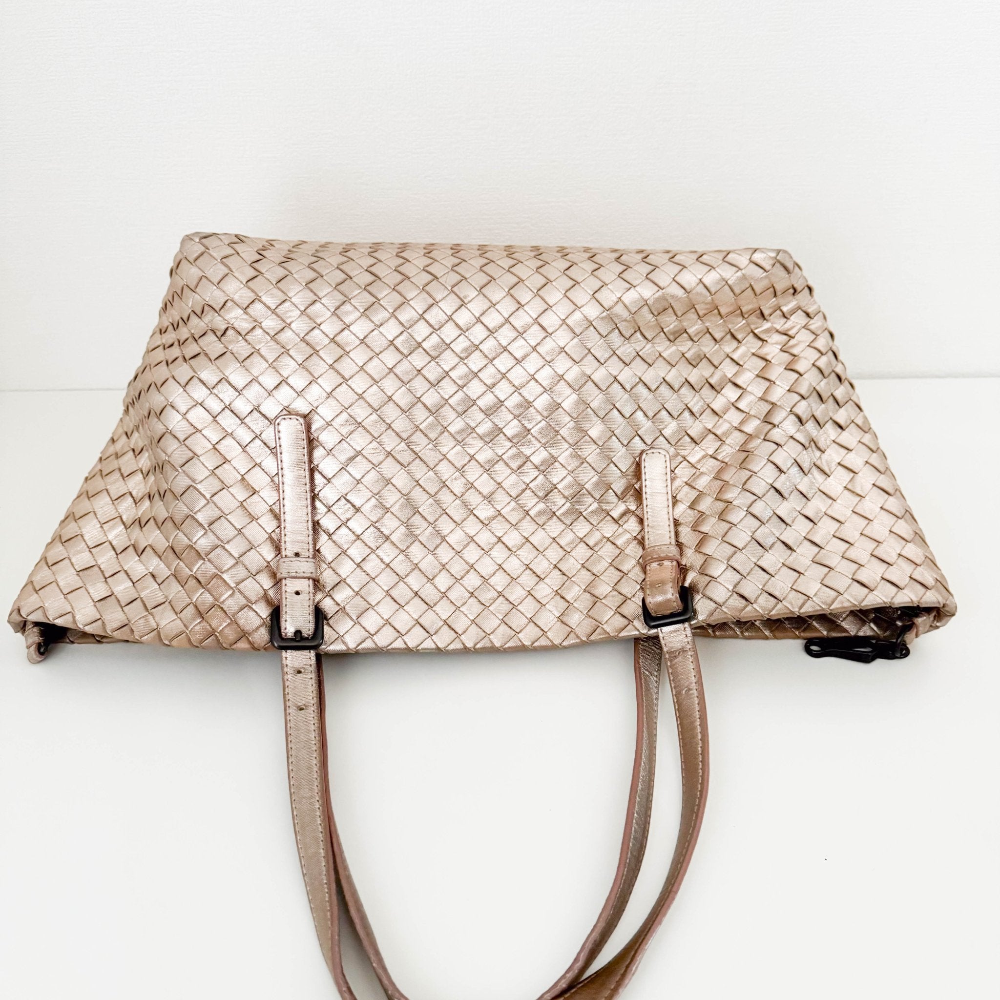 BOTTEGA VENETA Intrecciato Cesta Metallic Pink Leather Strap Tote / Shoulder Bag, in , Sold by HIVE PRELOVED - Shoulder Bags, Totes,