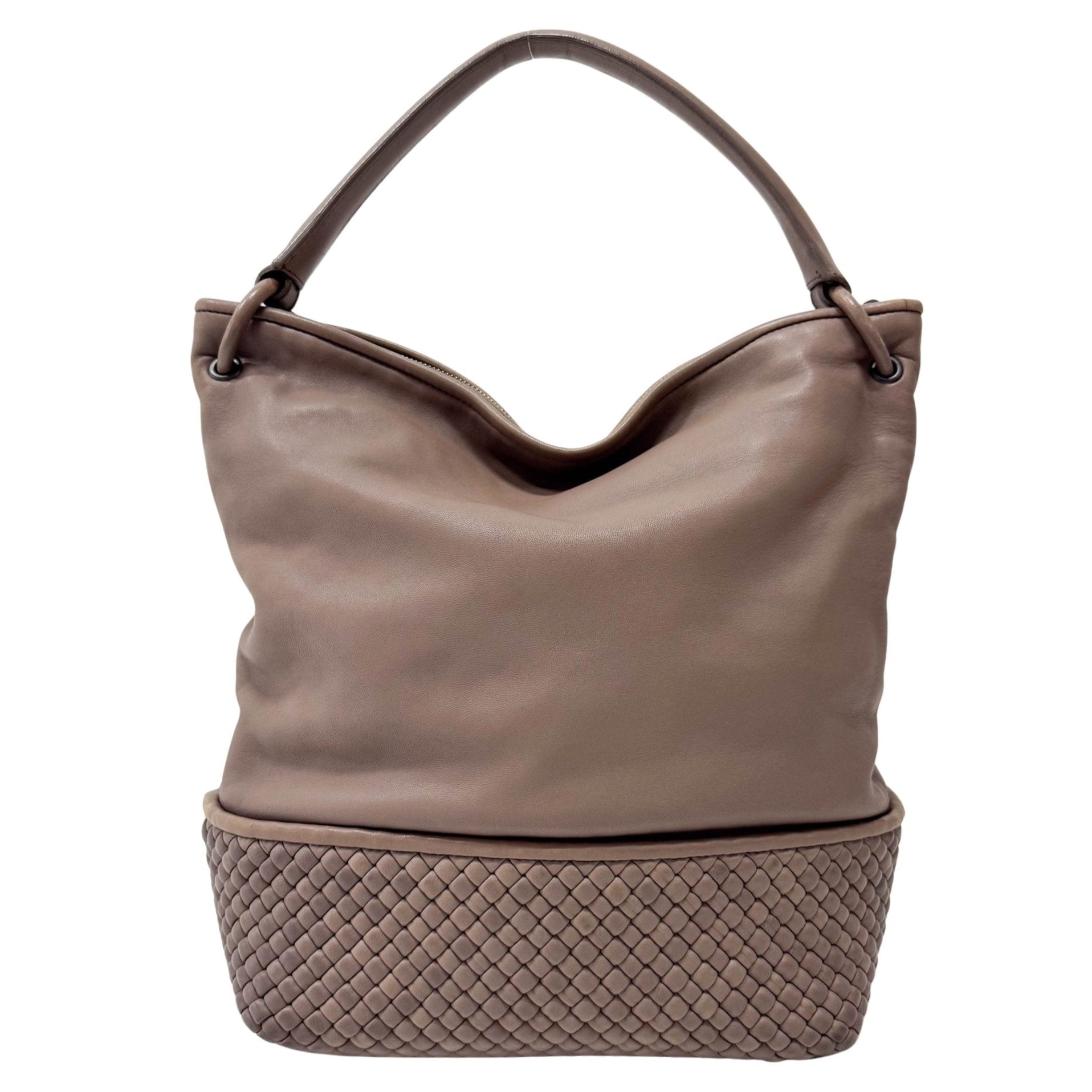 BOTTEGA VENETA Intrecciato Detail Beige Leather Shoulder Bag, in , Sold by HIVE PRELOVED - Shoulder Bags, ,