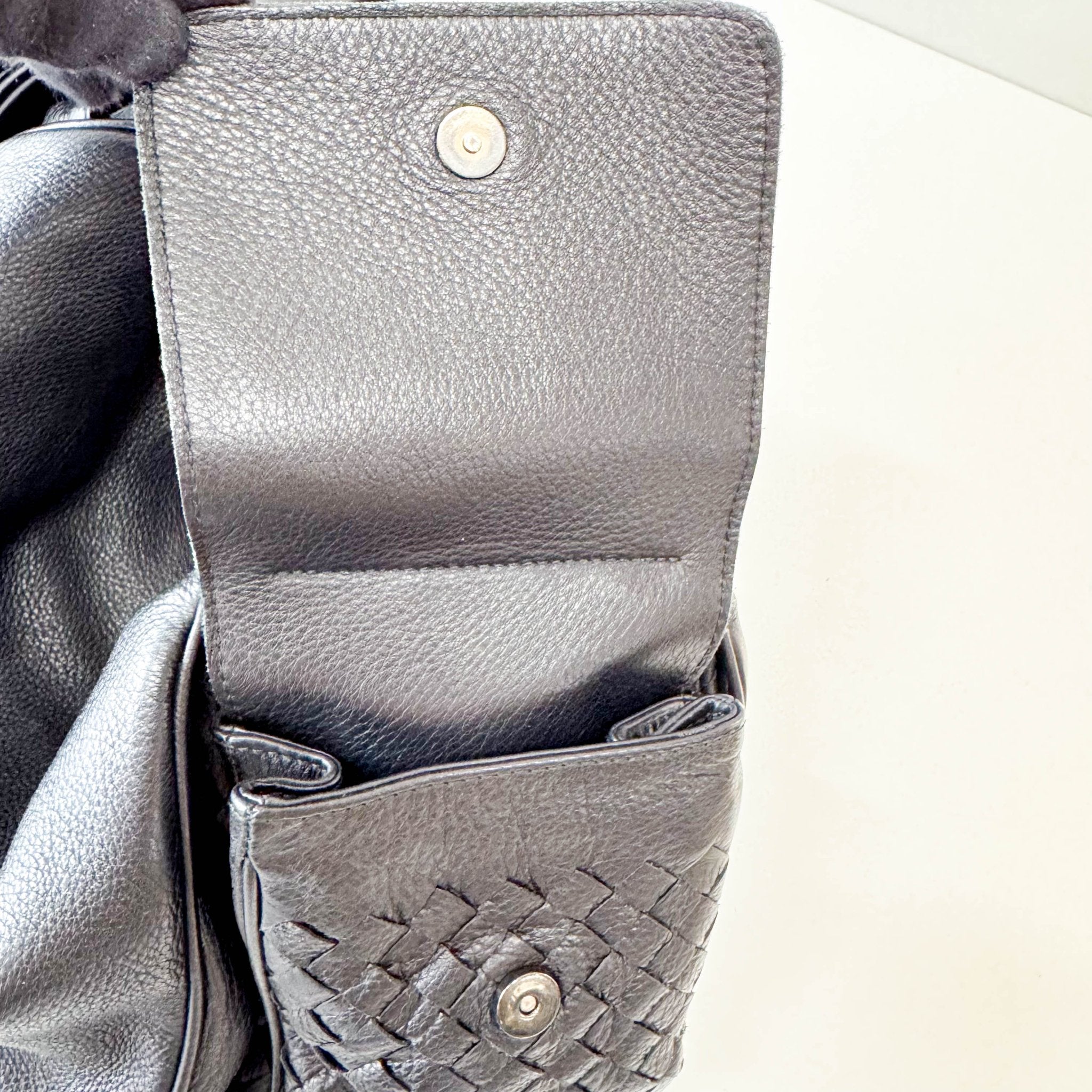 BOTTEGA VENETA Intrecciato Detail Black Leather Shoulder Bag, in , Sold by HIVE PRELOVED - Shoulder Bags, ,