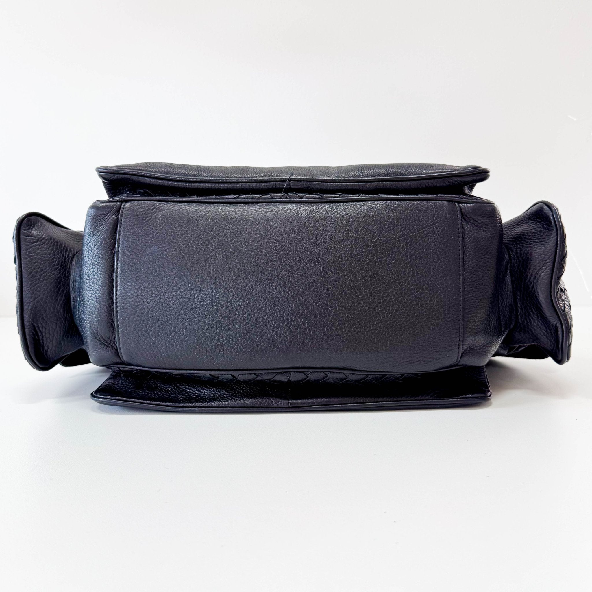 BOTTEGA VENETA Intrecciato Detail Black Leather Shoulder Bag, in , Sold by HIVE PRELOVED - Shoulder Bags, ,