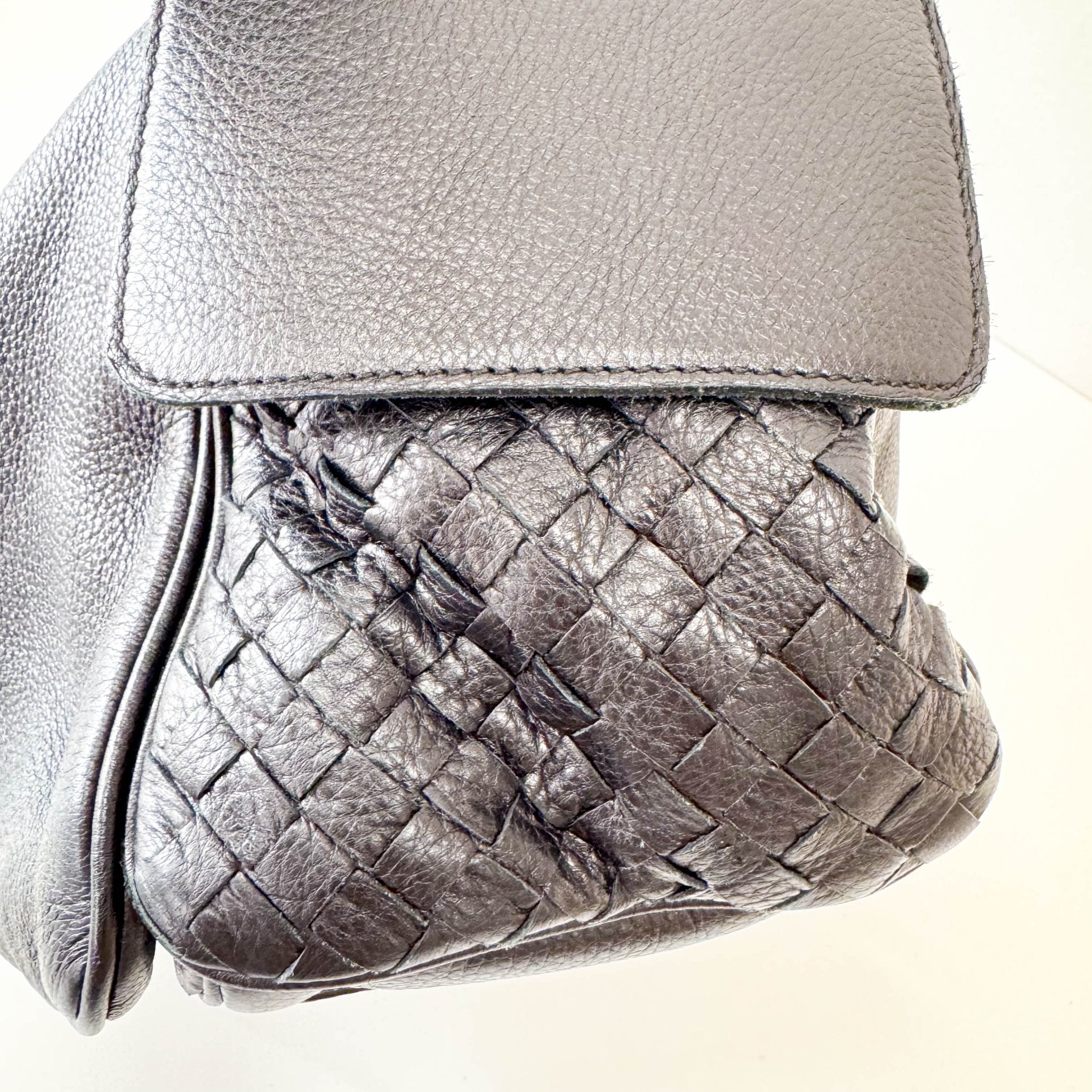 BOTTEGA VENETA Intrecciato Detail Black Leather Shoulder Bag, in , Sold by HIVE PRELOVED - Shoulder Bags, ,