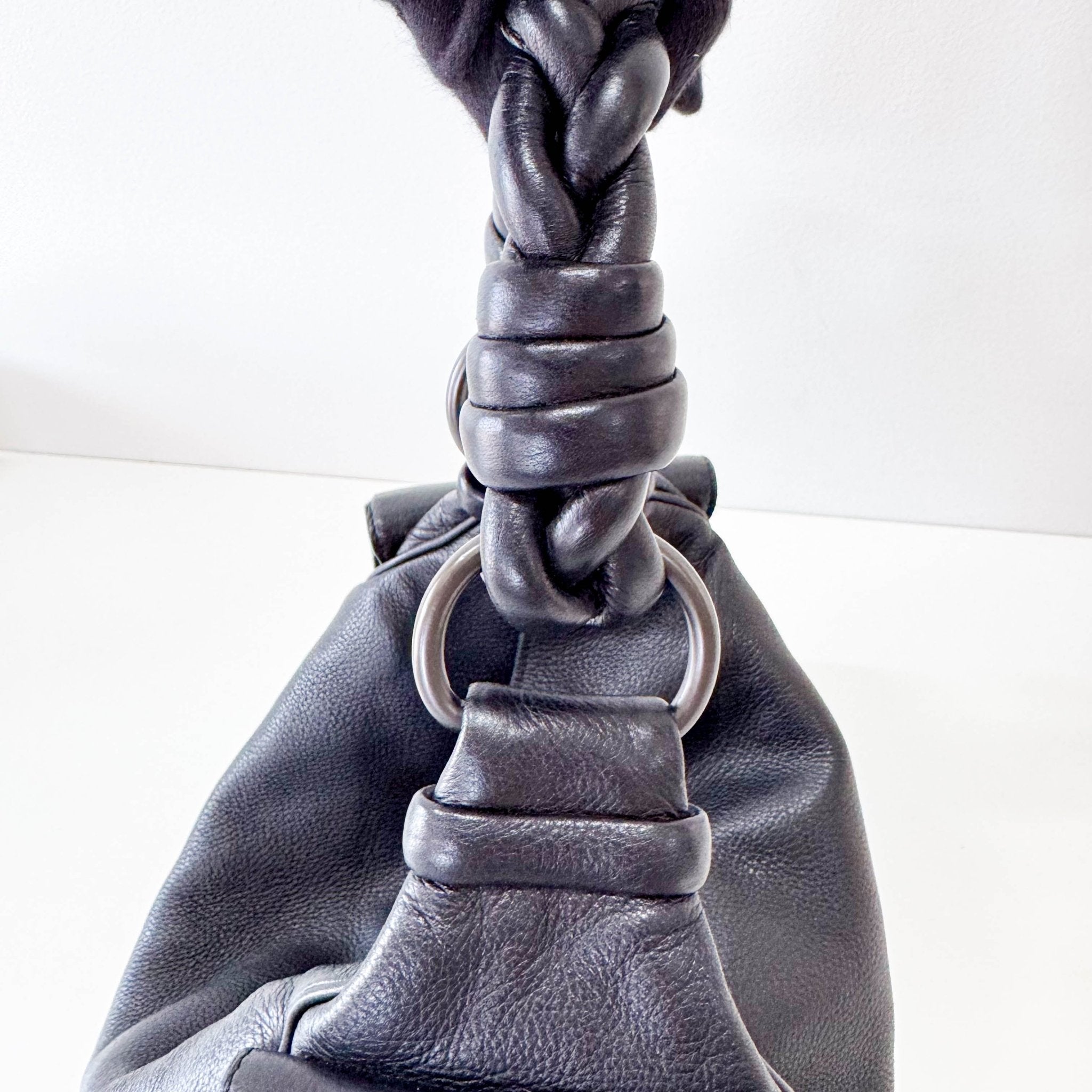 BOTTEGA VENETA Intrecciato Detail Black Leather Shoulder Bag, in , Sold by HIVE PRELOVED - Shoulder Bags, ,