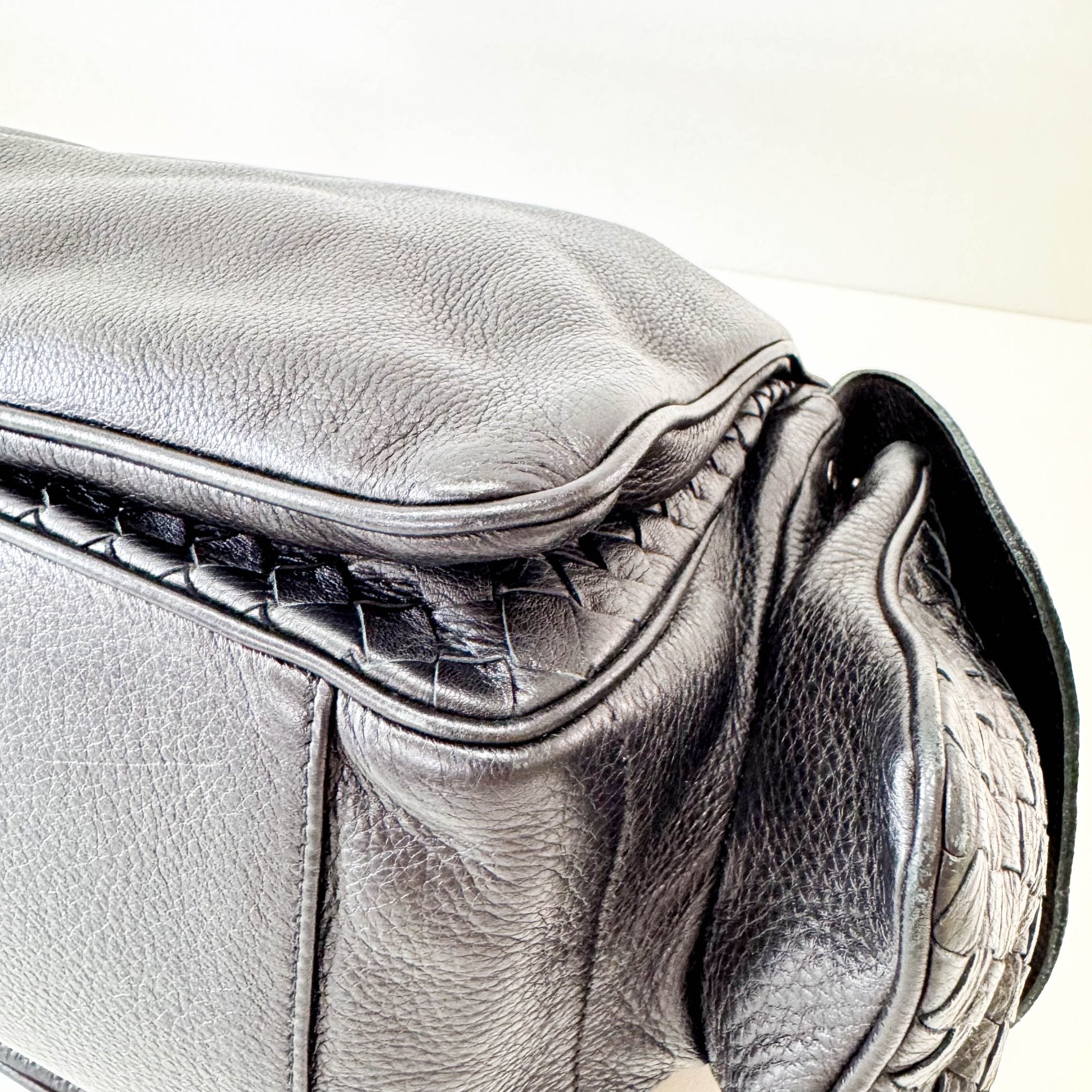 BOTTEGA VENETA Intrecciato Detail Black Leather Shoulder Bag, in , Sold by HIVE PRELOVED - Shoulder Bags, ,