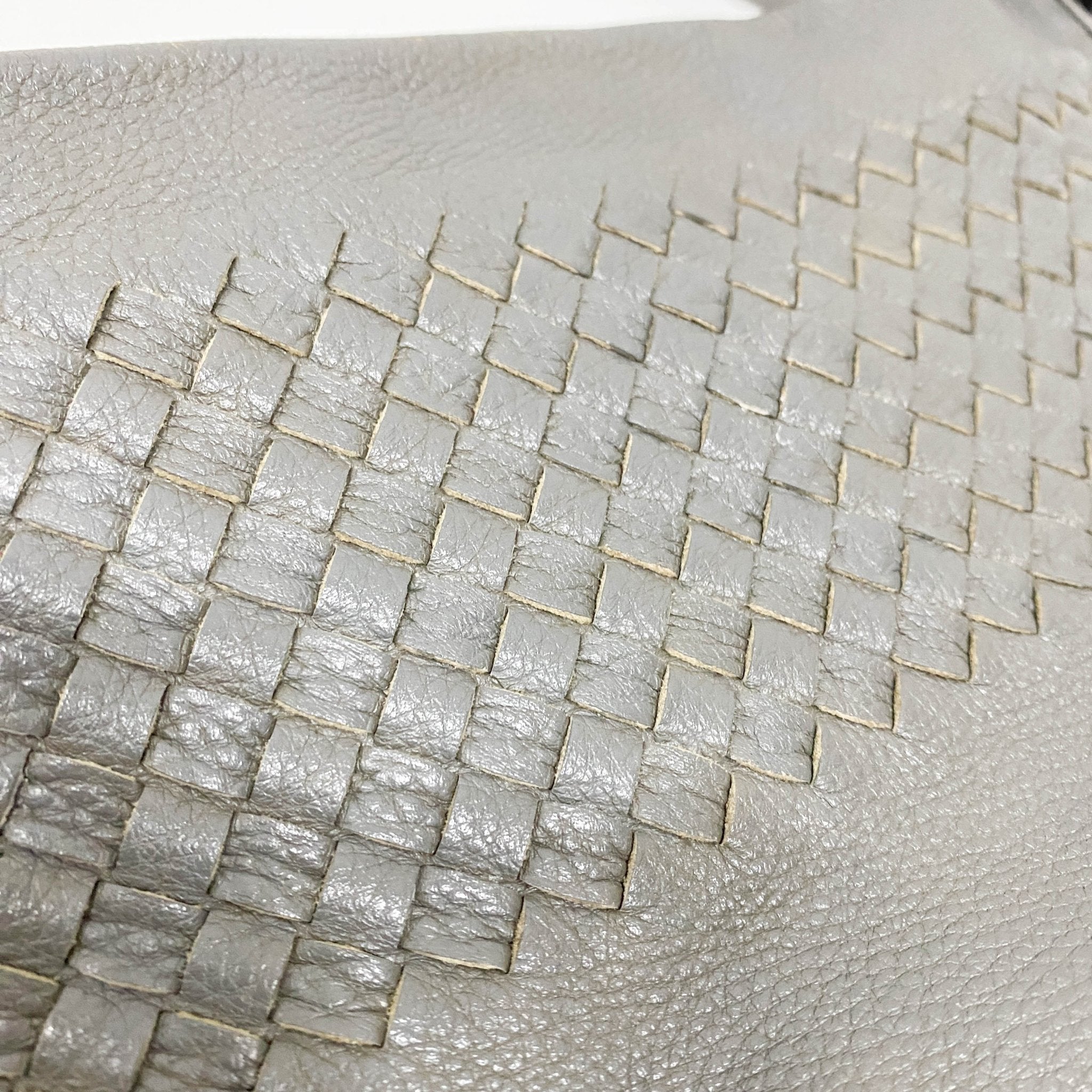 BOTTEGA VENETA Intrecciato Detail Grey Leather Shoulder Bag, in , Sold by HIVE PRELOVED - Shoulder Bags, ,