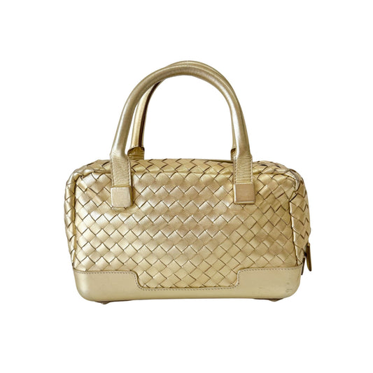 BOTTEGA VENETA Intrecciato Gold Leather Handle Bag, in , Sold by HIVE PRELOVED - Handle Bags, ,