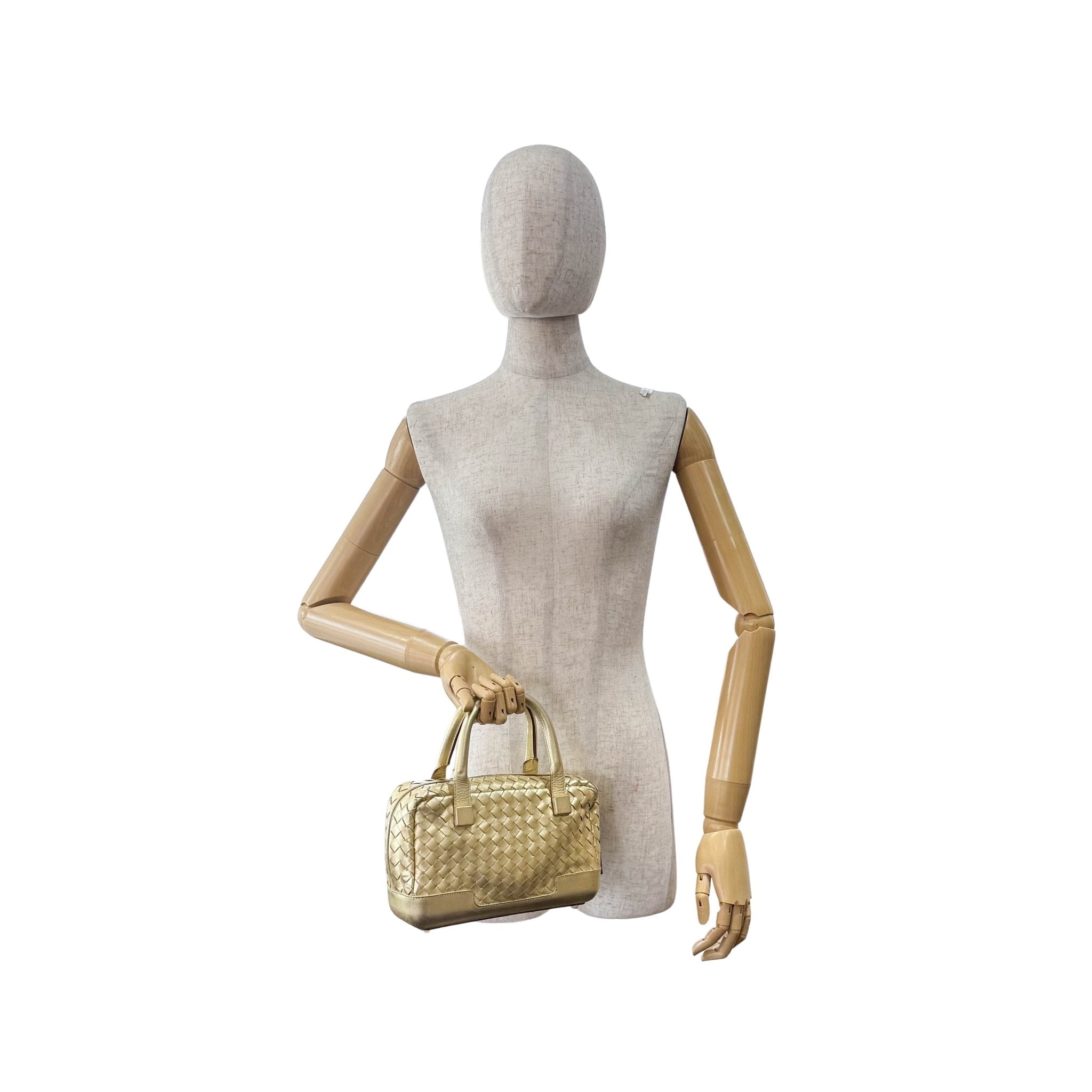 BOTTEGA VENETA Intrecciato Gold Leather Handle Bag, in , Sold by HIVE PRELOVED - Handle Bags, ,