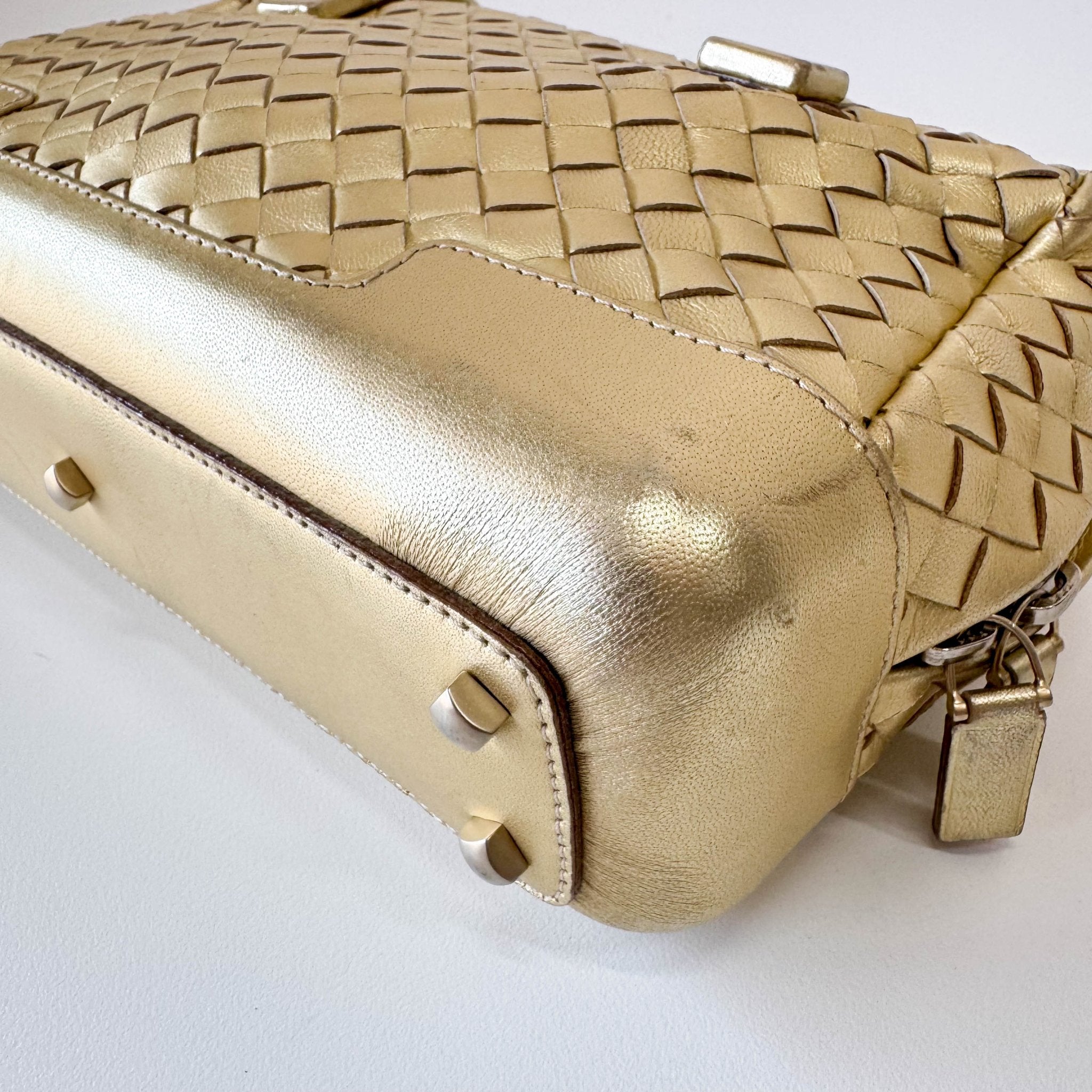 BOTTEGA VENETA Intrecciato Gold Leather Handle Bag, in , Sold by HIVE PRELOVED - Handle Bags, ,