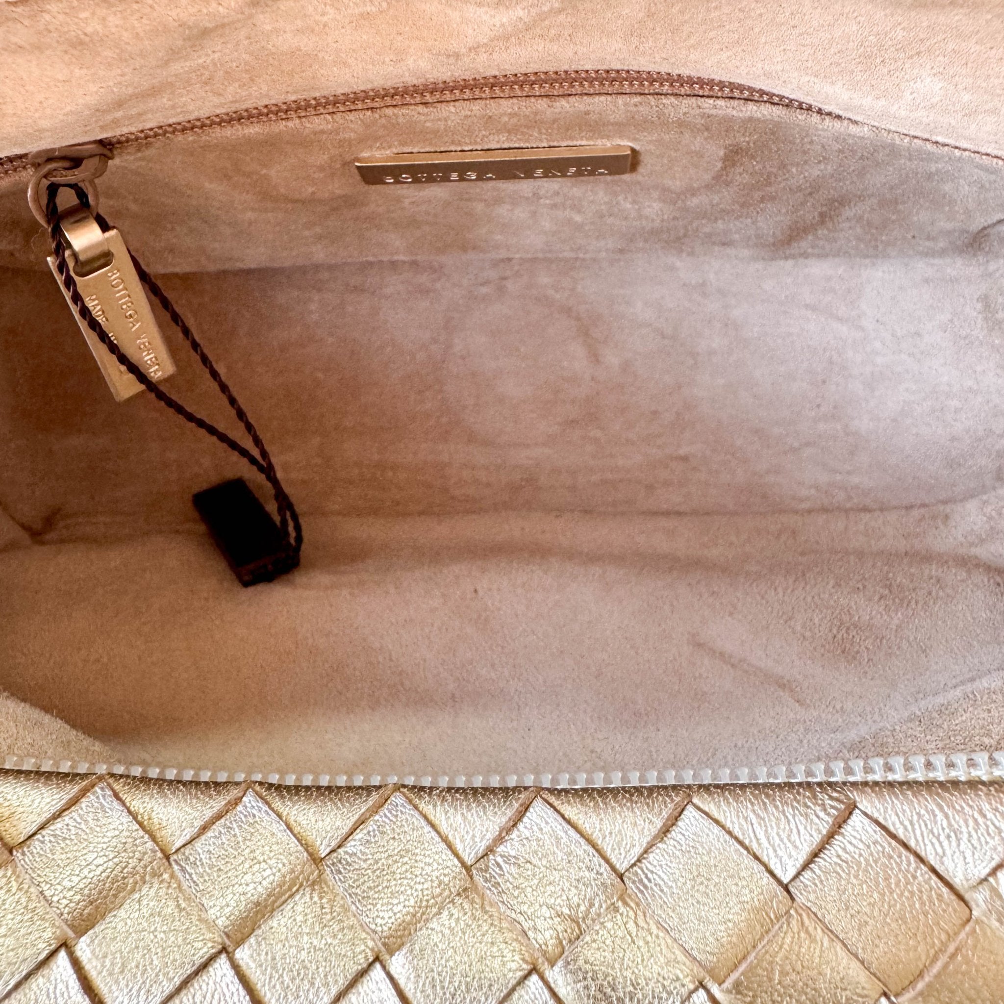 BOTTEGA VENETA Intrecciato Gold Leather Handle Bag, in , Sold by HIVE PRELOVED - Handle Bags, ,