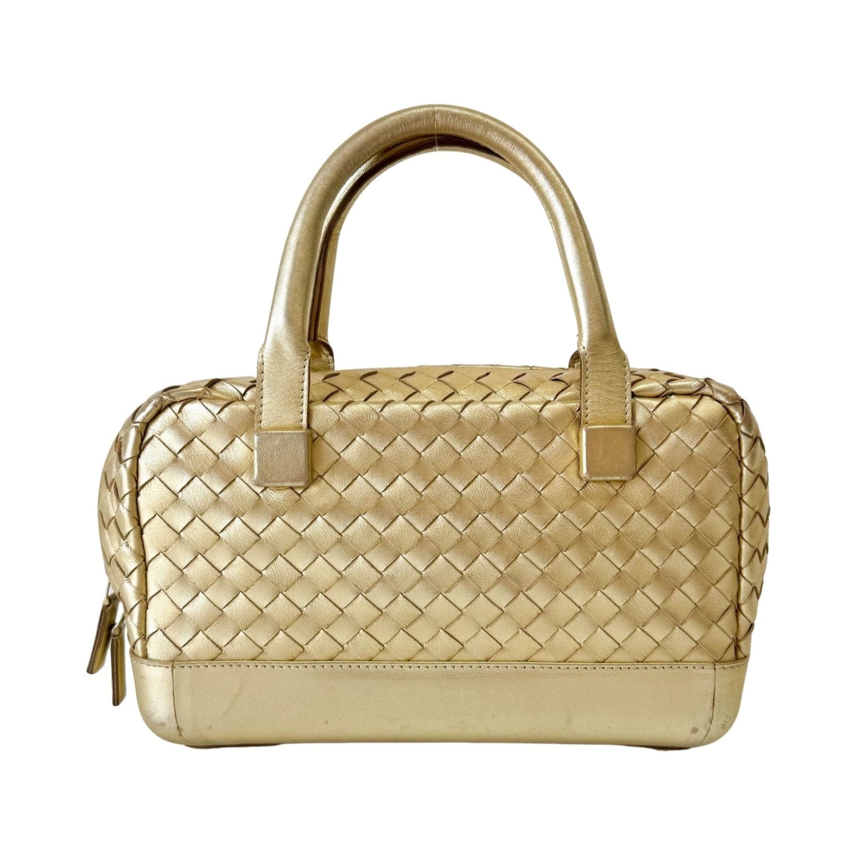 BOTTEGA VENETA Intrecciato Gold Leather Handle Bag, in , Sold by HIVE PRELOVED - Handle Bags, ,