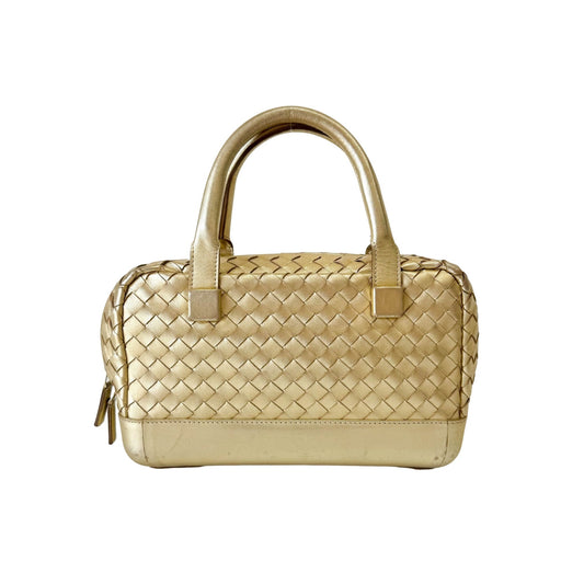 BOTTEGA VENETA Intrecciato Gold Leather Handle Bag, in , Sold by HIVE PRELOVED - Handle Bags, ,