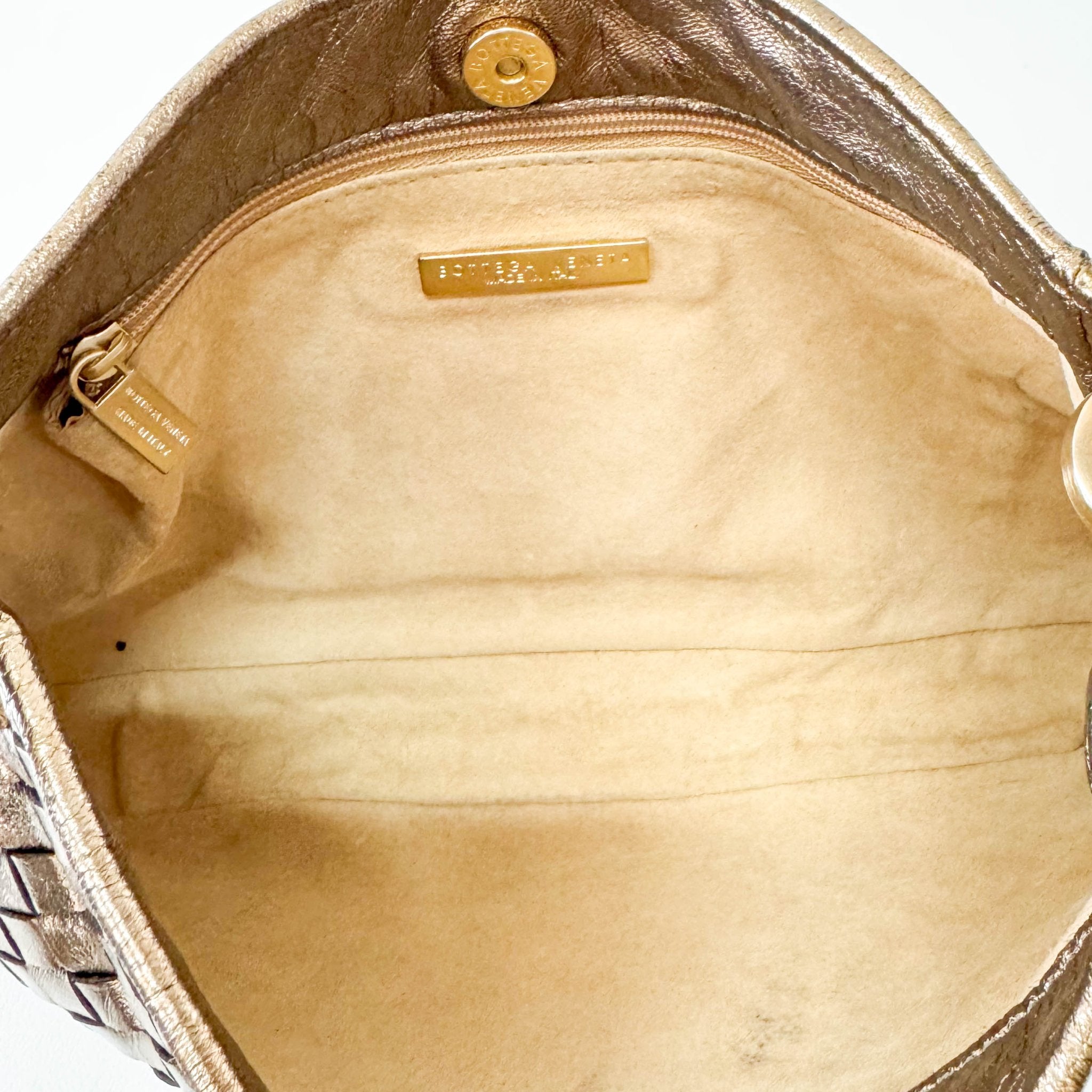 BOTTEGA VENETA Intrecciato Gold Leather Shoulder Bag, in , Sold by HIVE PRELOVED - Shoulder Bags, ,