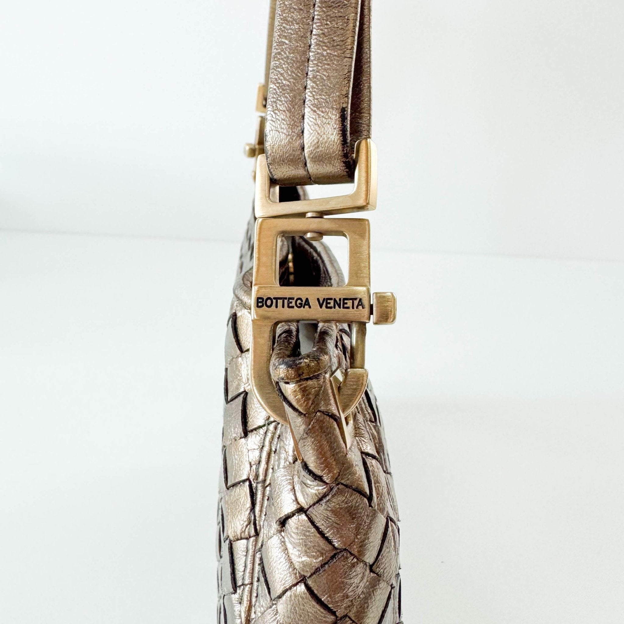 BOTTEGA VENETA Intrecciato Gold Leather Shoulder Bag, in , Sold by HIVE PRELOVED - Shoulder Bags, ,