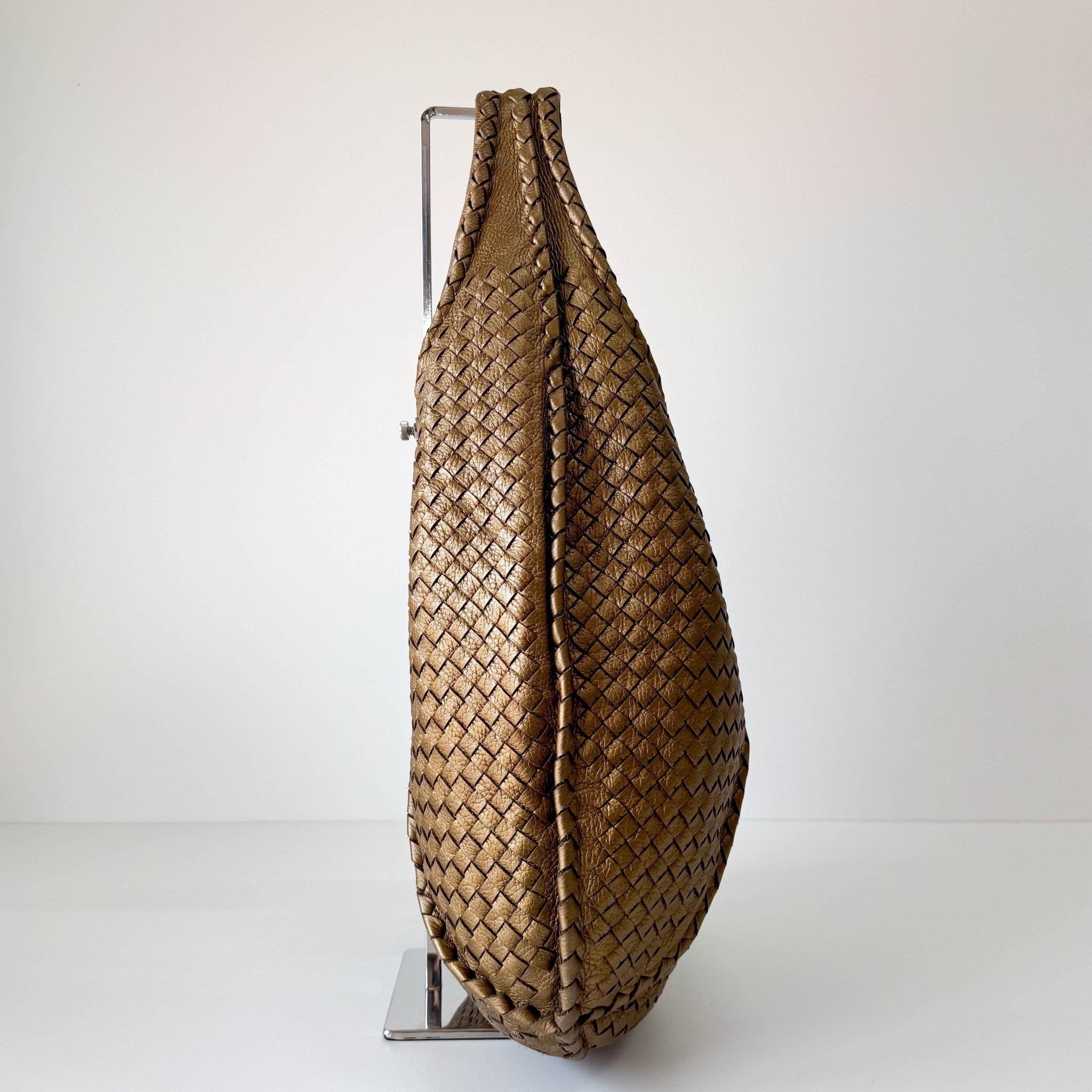 BOTTEGA VENETA Intrecciato Gold Leather Veneta Hobo Shoulder Bag, in , Sold by HIVE PRELOVED - Shoulder Bags, ,