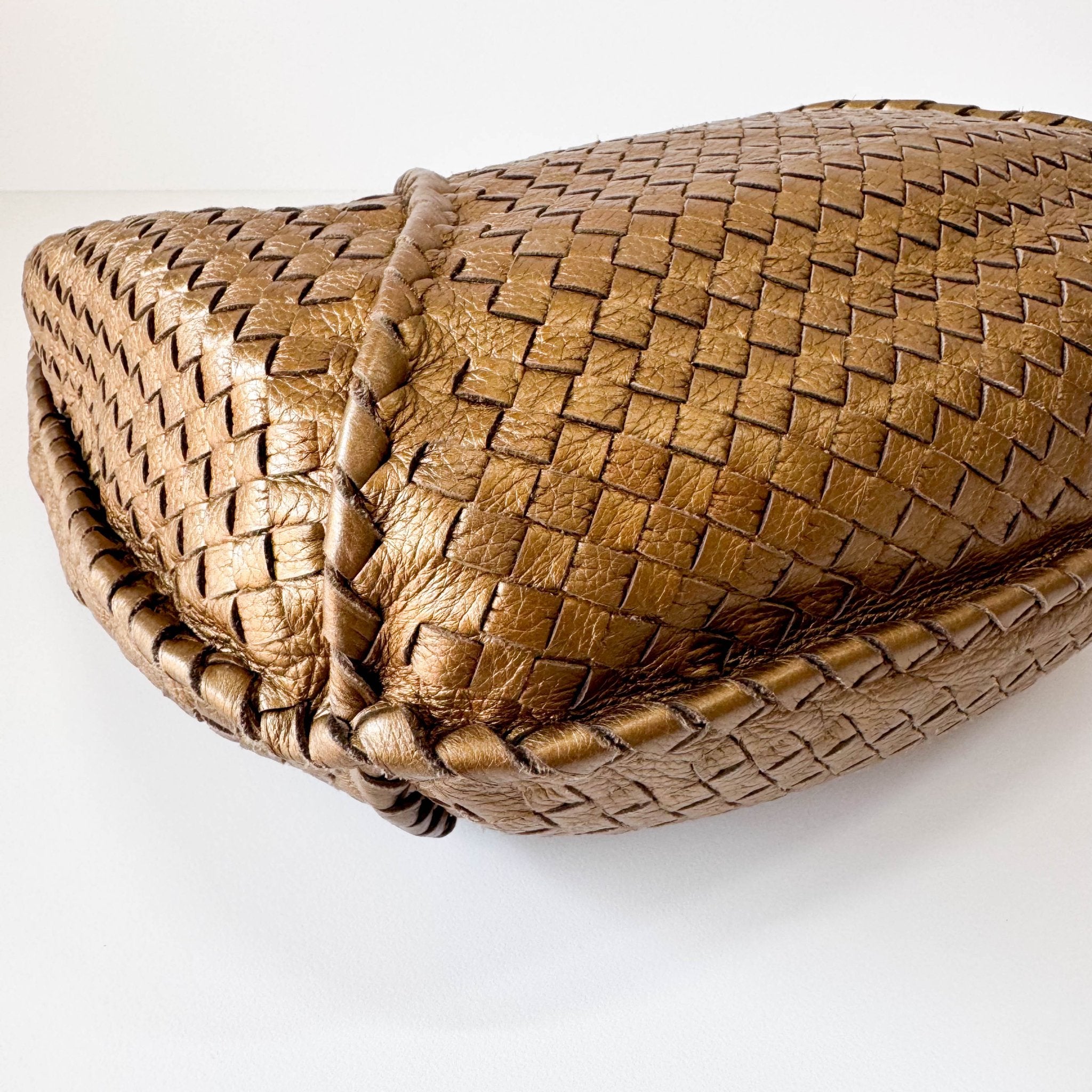 BOTTEGA VENETA Intrecciato Gold Leather Veneta Hobo Shoulder Bag, in , Sold by HIVE PRELOVED - Shoulder Bags, ,