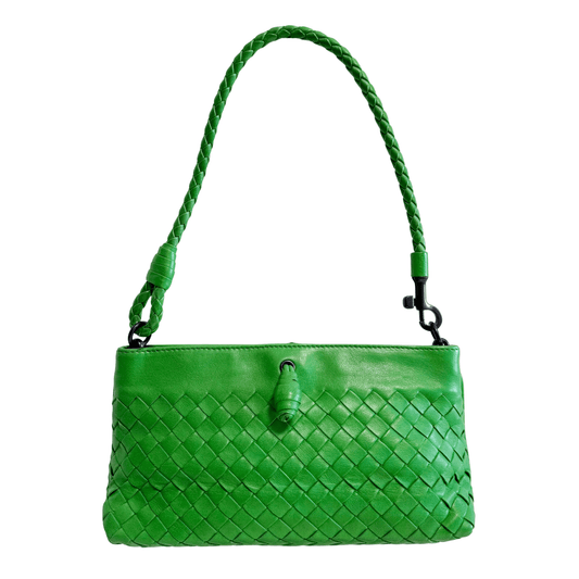 BOTTEGA VENETA Intrecciato Green Leather Shoulder Bag, in , Sold by HIVE PRELOVED - Shoulder Bags, ,