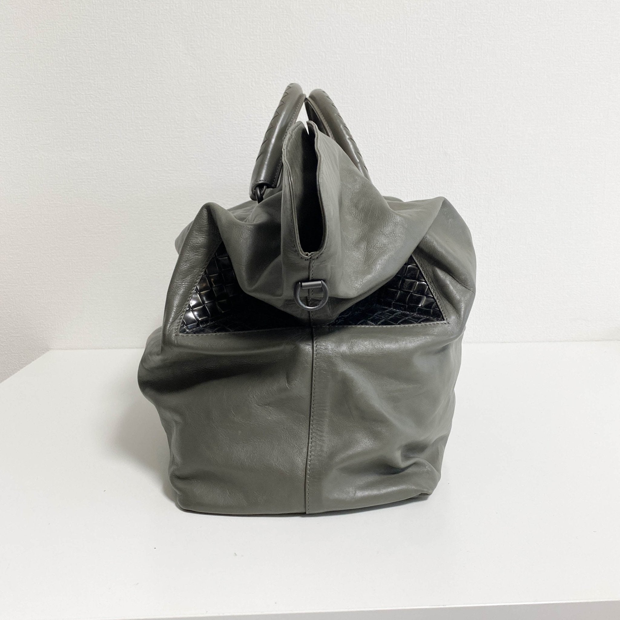 BOTTEGA VENETA Intrecciato Grey Boston Bag, in , Sold by HIVE PRELOVED - Travel bags, ,