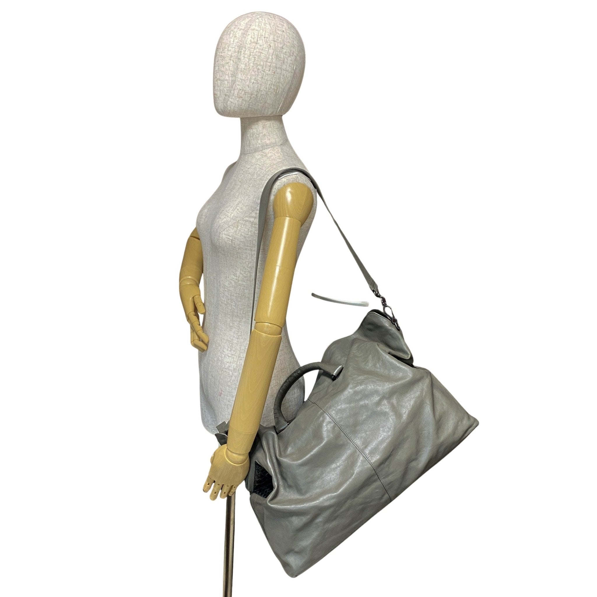 BOTTEGA VENETA Intrecciato Grey Boston Bag, in , Sold by HIVE PRELOVED - Travel bags, ,