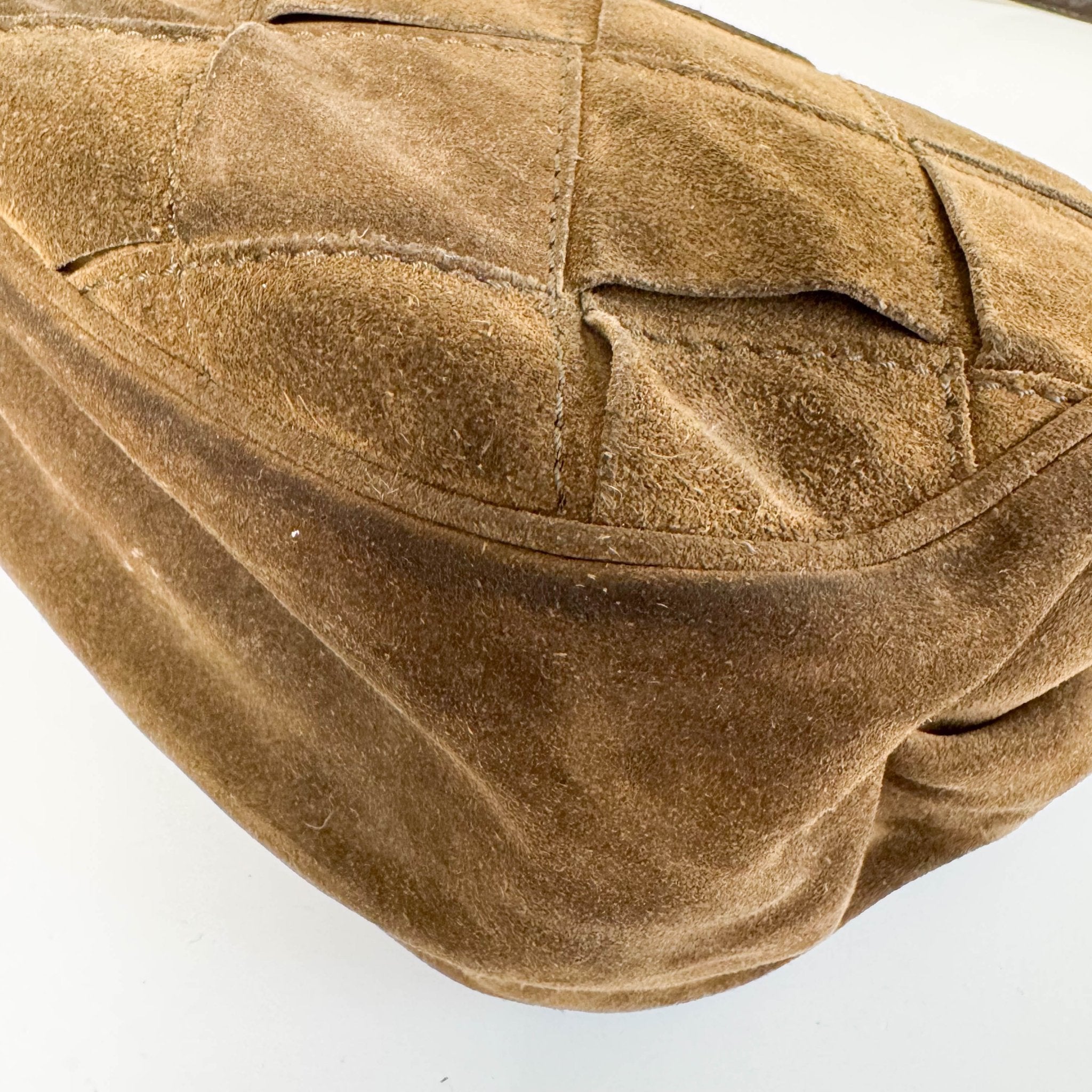 BOTTEGA VENETA Intrecciato Kahki Brown Suede Shoulder Bag, in , Sold by HIVE PRELOVED - Shoulder Bags, ,