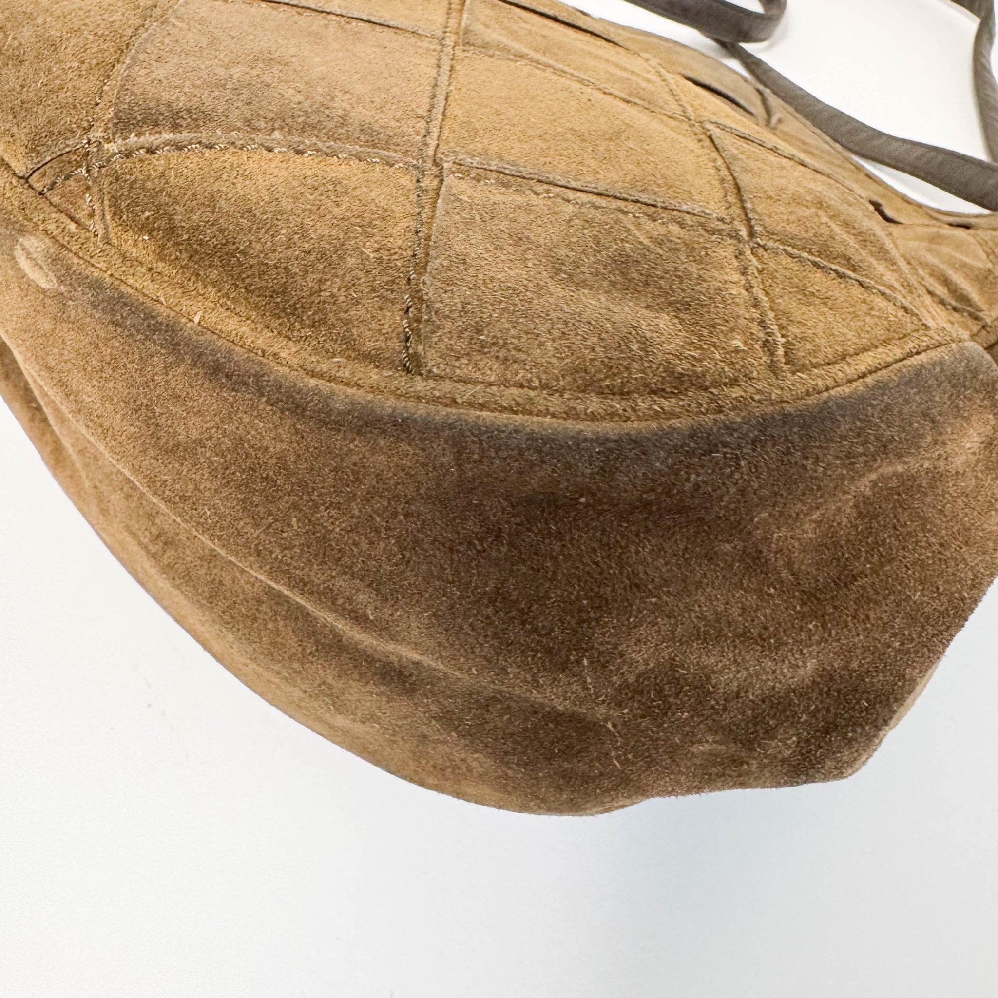 BOTTEGA VENETA Intrecciato Kahki Brown Suede Shoulder Bag, in , Sold by HIVE PRELOVED - Shoulder Bags, ,