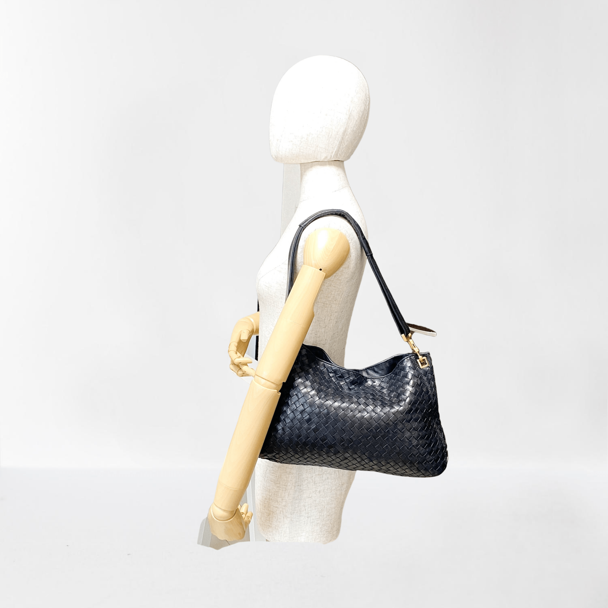 BOTTEGA VENETA Intrecciato Leather Black Shoulder Bag, in , Sold by HIVE PRELOVED - Shoulder Bags, ,
