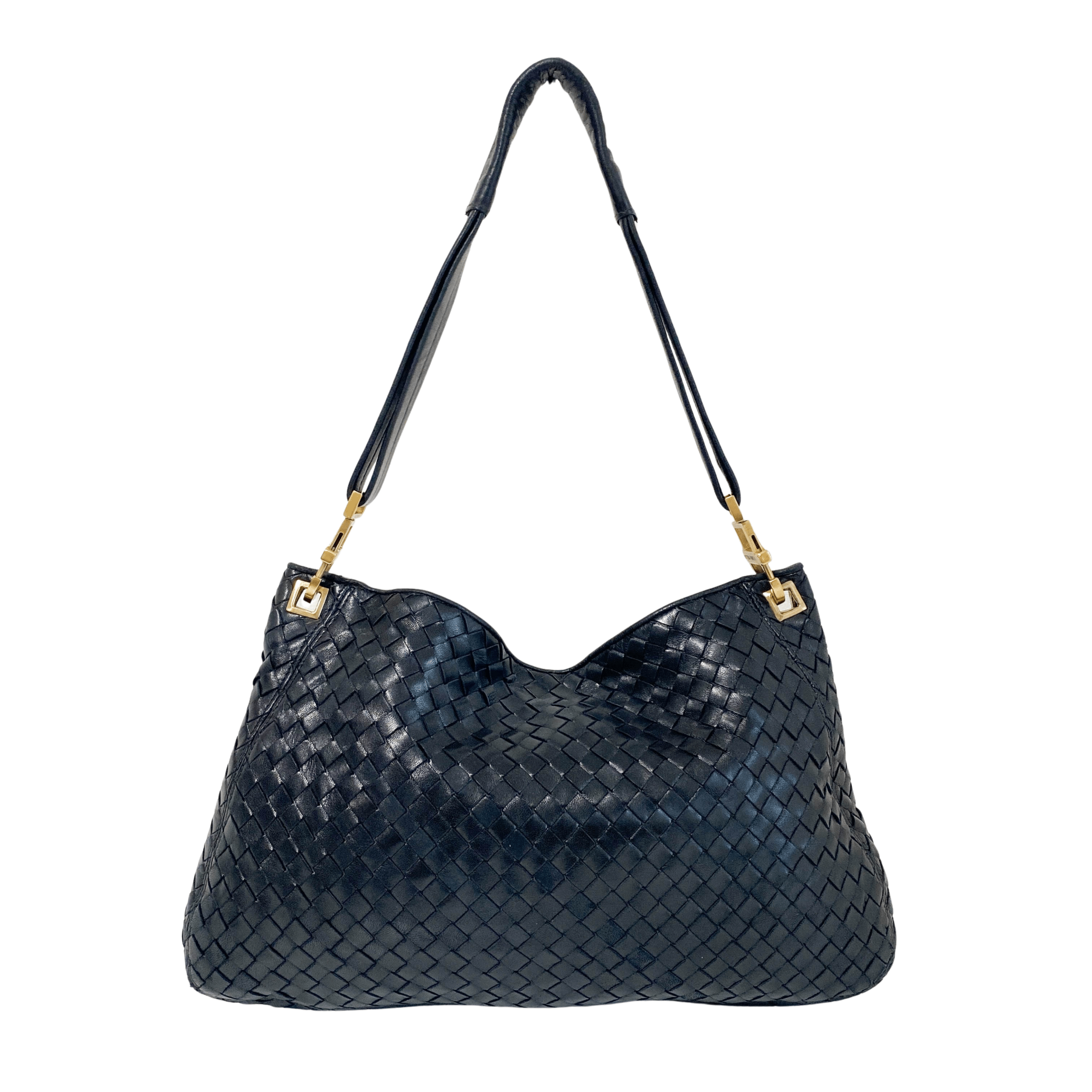 BOTTEGA VENETA Intrecciato Leather Black Shoulder Bag, in , Sold by HIVE PRELOVED - Shoulder Bags, ,