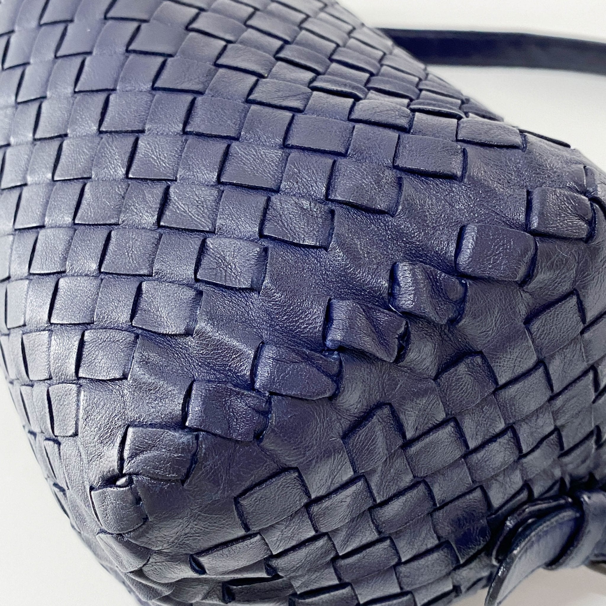 BOTTEGA VENETA Intrecciato Navy Leather Shoulder Bag, in , Sold by HIVE PRELOVED - Shoulder Bags, ,