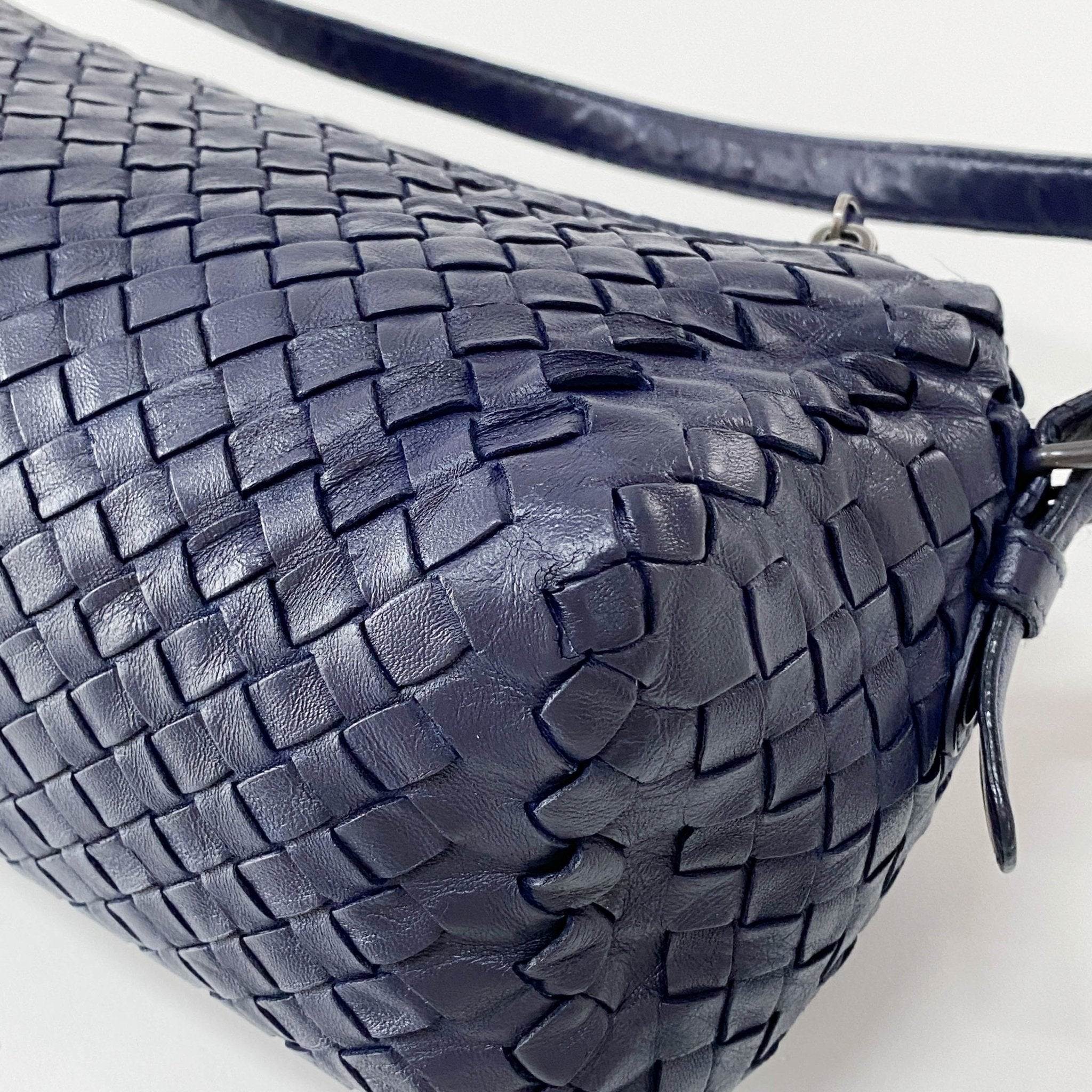 BOTTEGA VENETA Intrecciato Navy Leather Shoulder Bag, in , Sold by HIVE PRELOVED - Shoulder Bags, ,