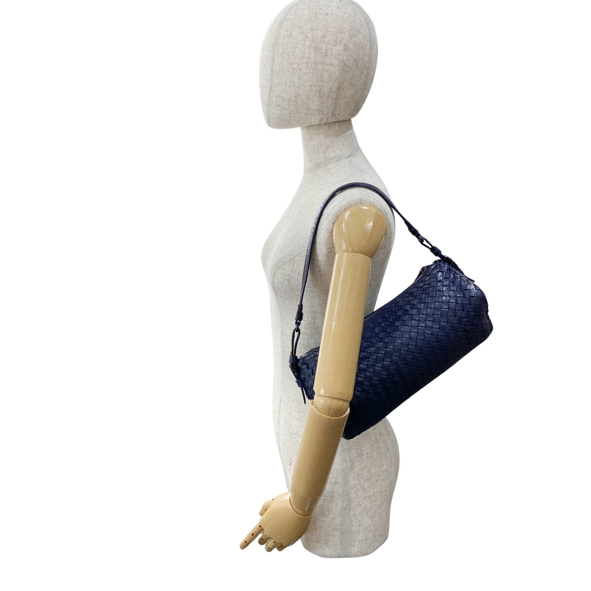 BOTTEGA VENETA Intrecciato Navy Leather Shoulder Bag, in , Sold by HIVE PRELOVED - Shoulder Bags, ,