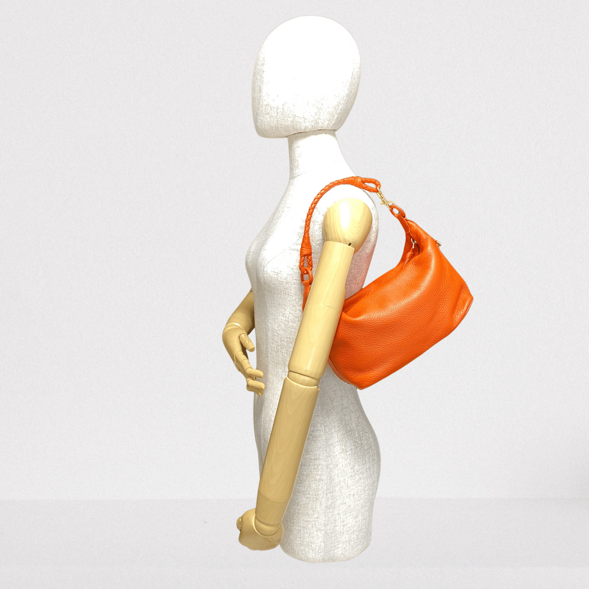 BOTTEGA VENETA Intrecciato Orange Leather Hobo Shoulder Bag, in , Sold by HIVE PRELOVED - Shoulder Bags, ,