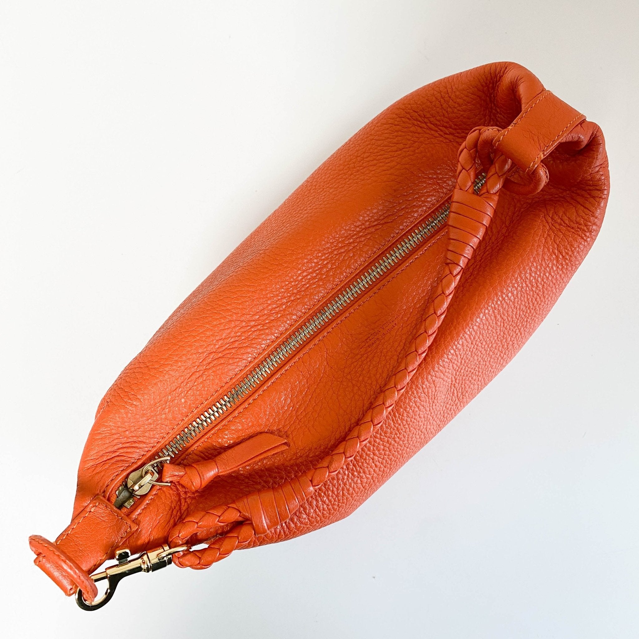 BOTTEGA VENETA Intrecciato Orange Leather Hobo Shoulder Bag, in , Sold by HIVE PRELOVED - Shoulder Bags, ,