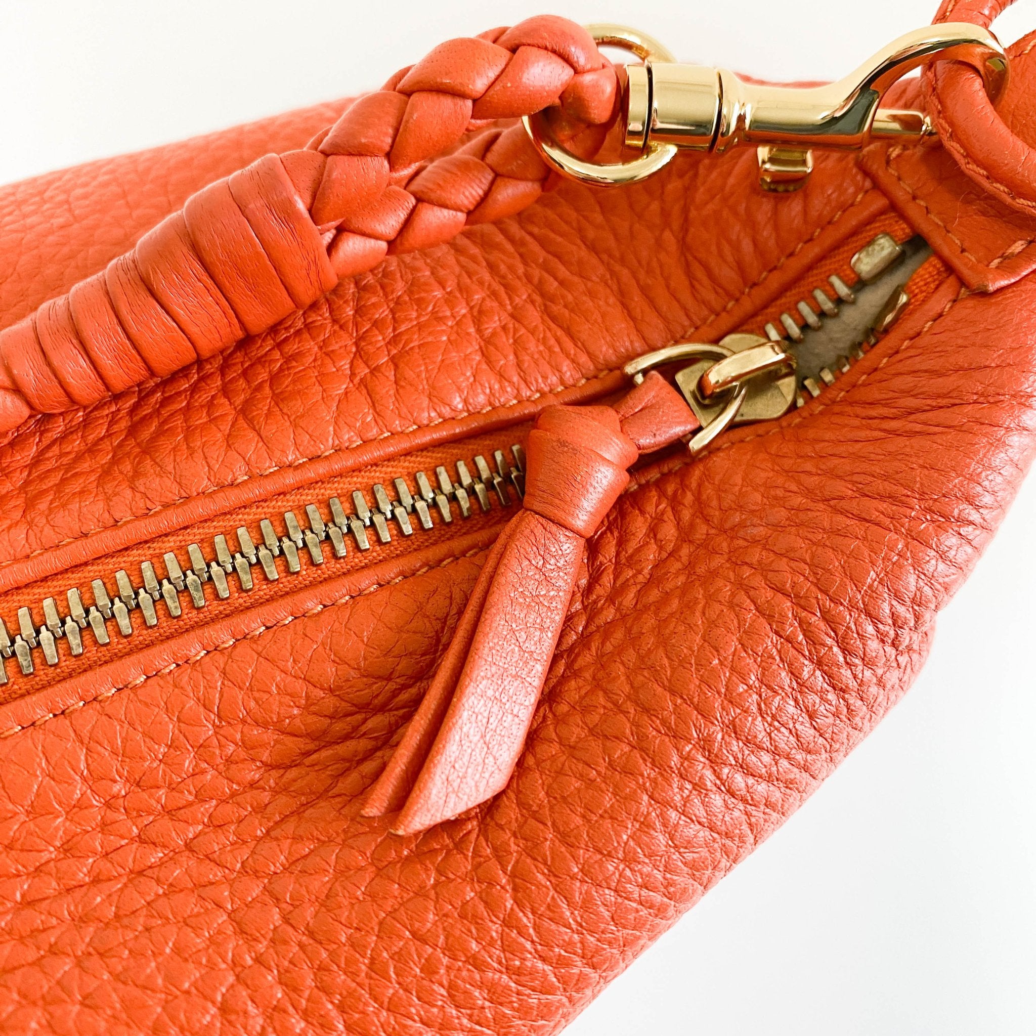 BOTTEGA VENETA Intrecciato Orange Leather Hobo Shoulder Bag, in , Sold by HIVE PRELOVED - Shoulder Bags, ,