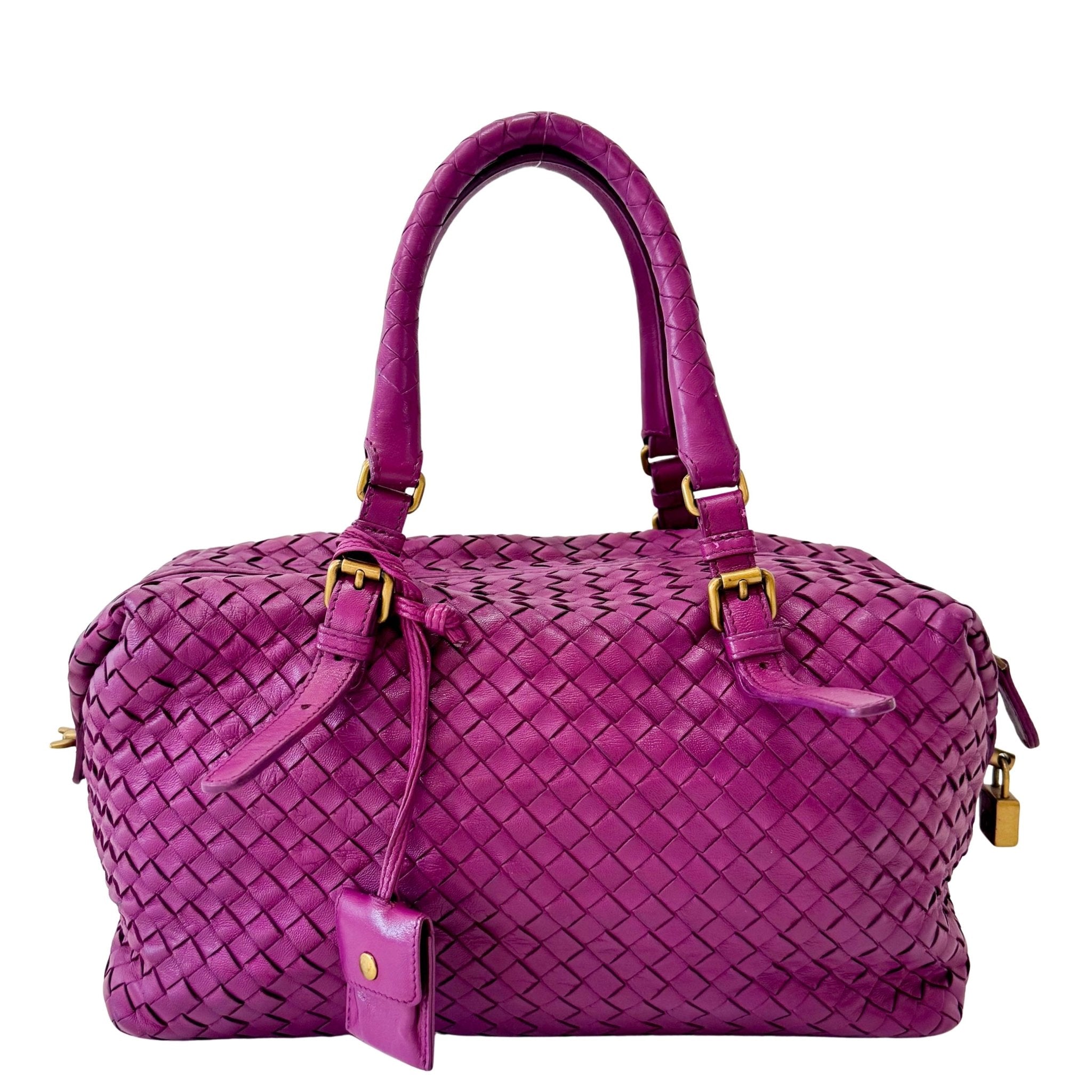 BOTTEGA VENETA Intrecciato Purple Leather Bowling Bag, in , Sold by HIVE PRELOVED - Shoulder Bags, ,