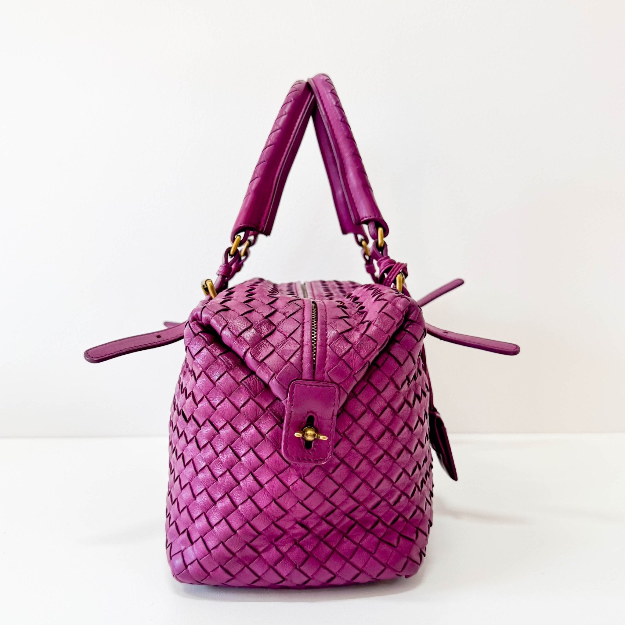 BOTTEGA VENETA Intrecciato Purple Leather Bowling Bag, in , Sold by HIVE PRELOVED - Shoulder Bags, ,