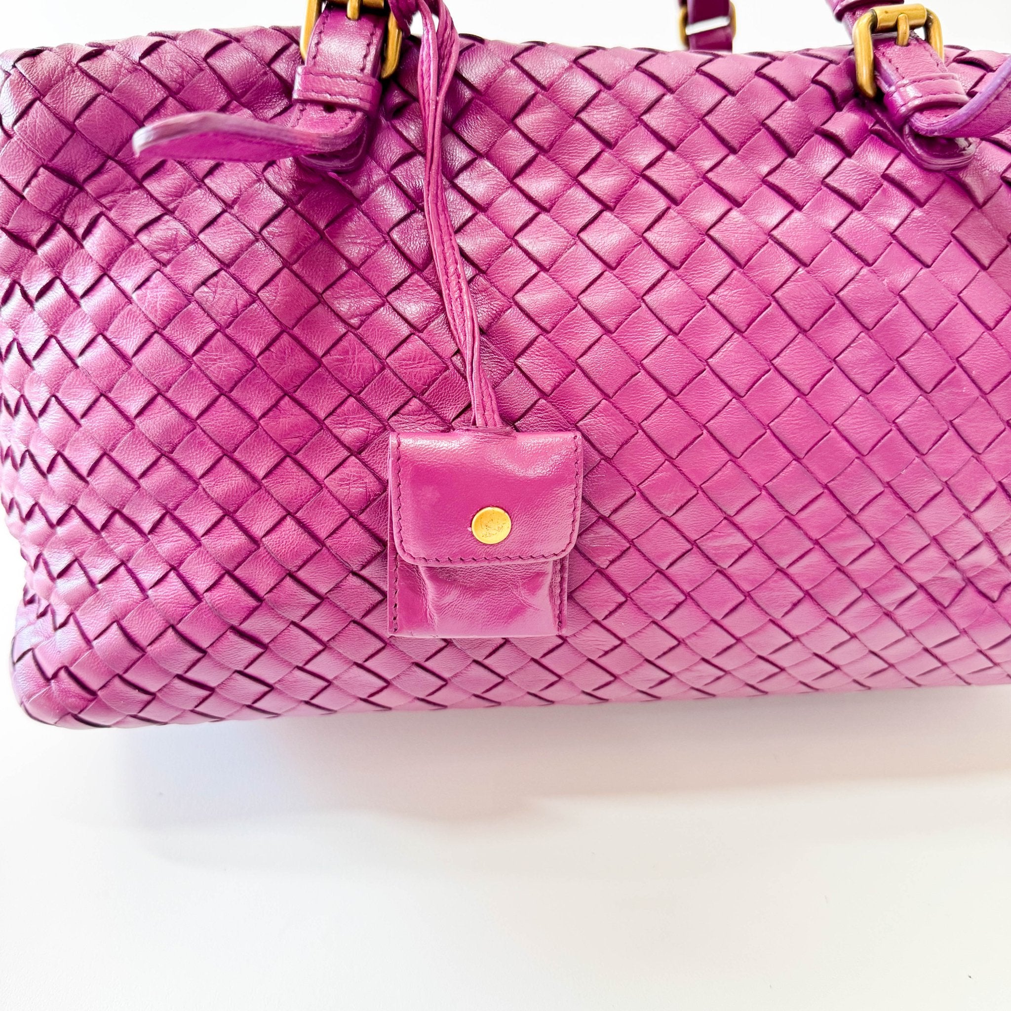 BOTTEGA VENETA Intrecciato Purple Leather Bowling Bag, in , Sold by HIVE PRELOVED - Shoulder Bags, ,