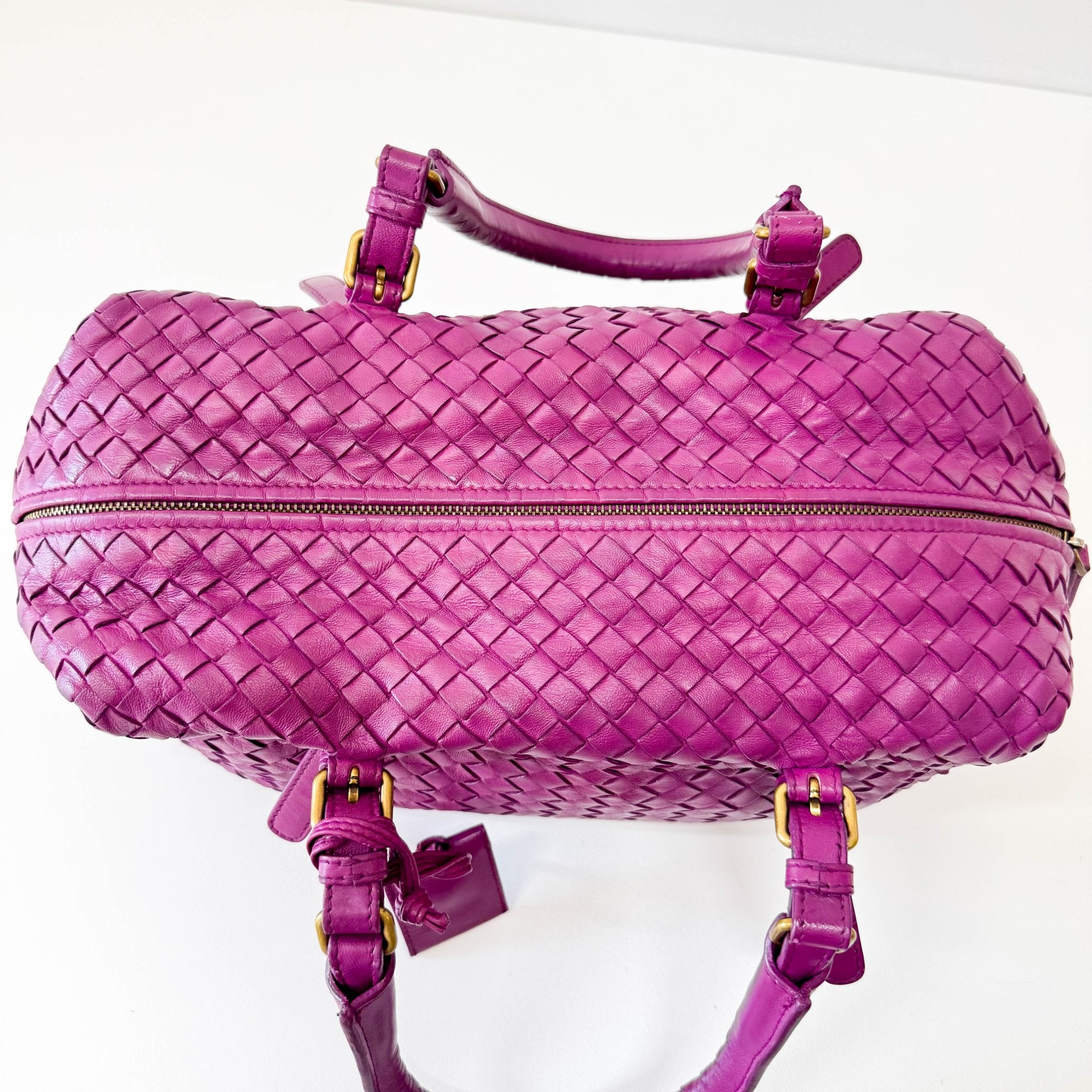 BOTTEGA VENETA Intrecciato Purple Leather Bowling Bag, in , Sold by HIVE PRELOVED - Shoulder Bags, ,