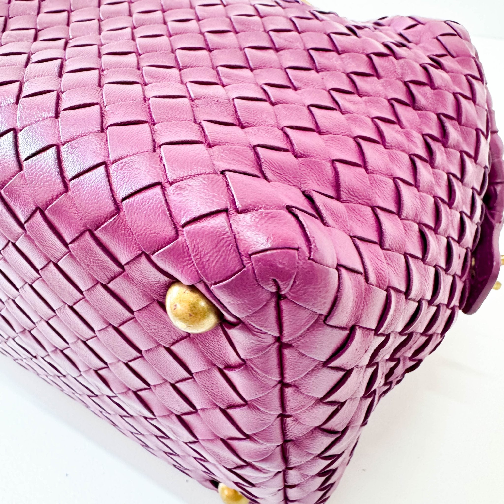 BOTTEGA VENETA Intrecciato Purple Leather Bowling Bag, in , Sold by HIVE PRELOVED - Shoulder Bags, ,
