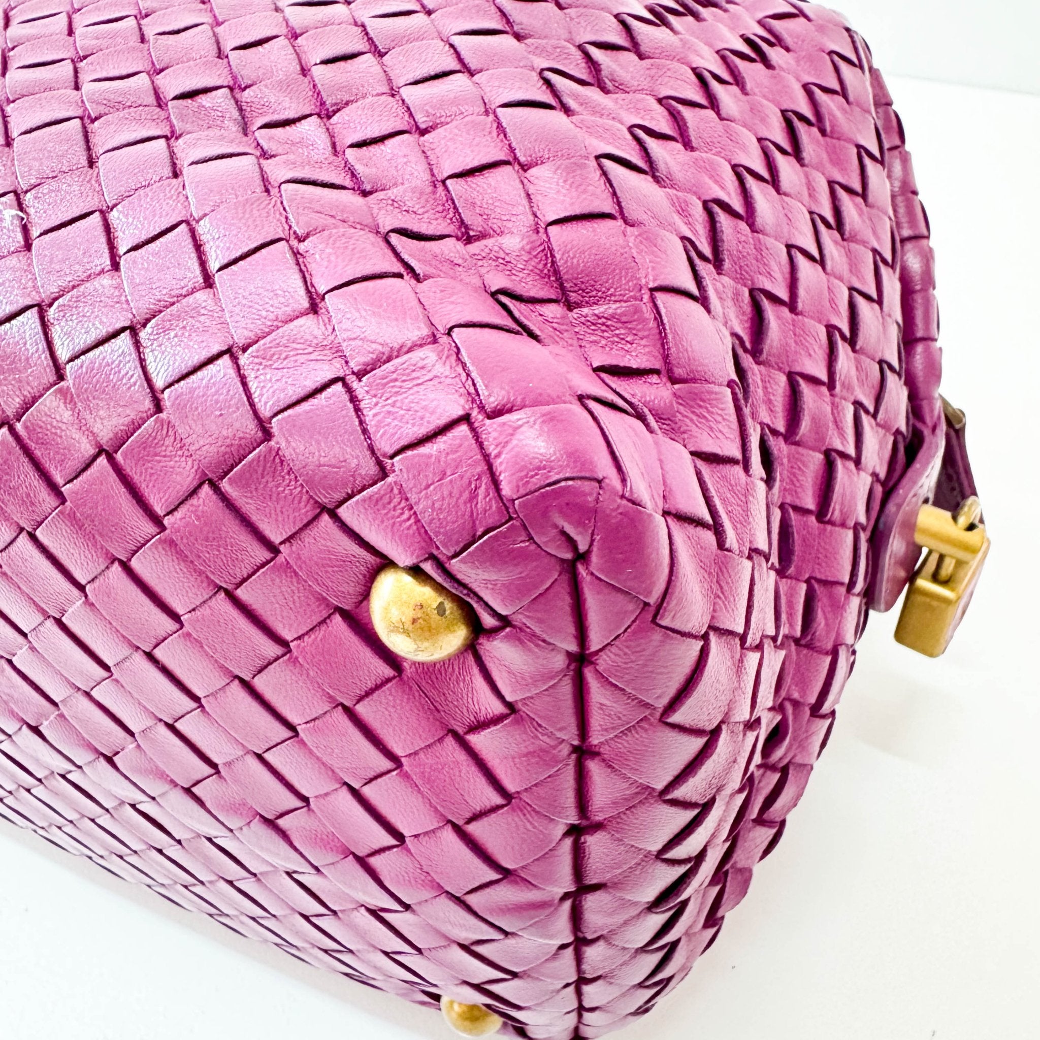 BOTTEGA VENETA Intrecciato Purple Leather Bowling Bag, in , Sold by HIVE PRELOVED - Shoulder Bags, ,