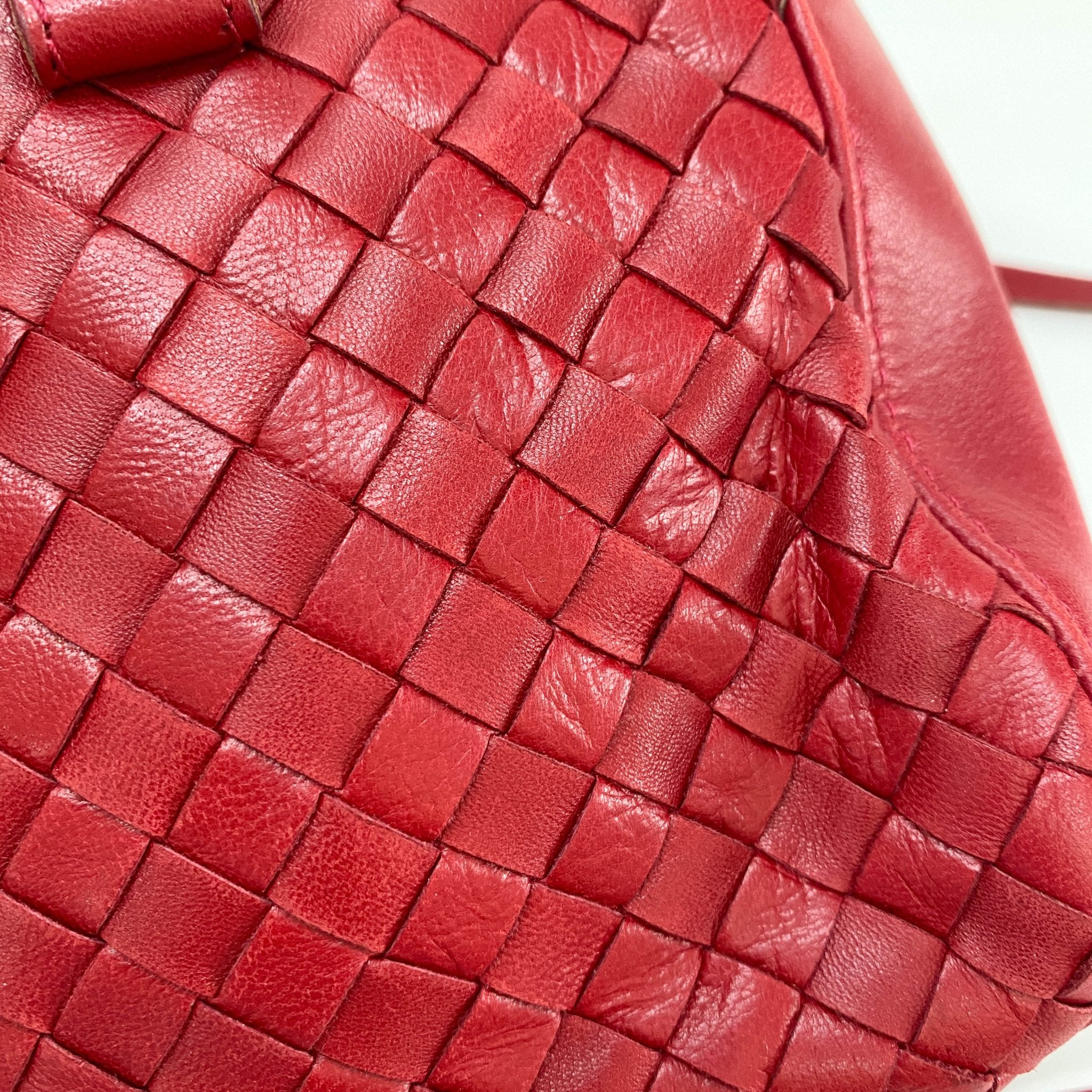 BOTTEGA VENETA Intrecciato Red Leather Mini Boston Crossbody Bag, in , Sold by HIVE PRELOVED - Handle Bags, Shoulder Bags,