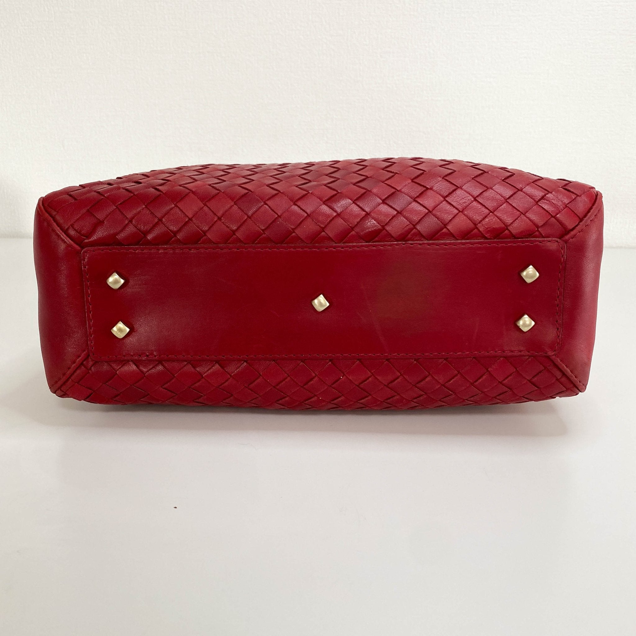 BOTTEGA VENETA Intrecciato Red Leather Mini Boston Crossbody Bag, in , Sold by HIVE PRELOVED - Handle Bags, Shoulder Bags,