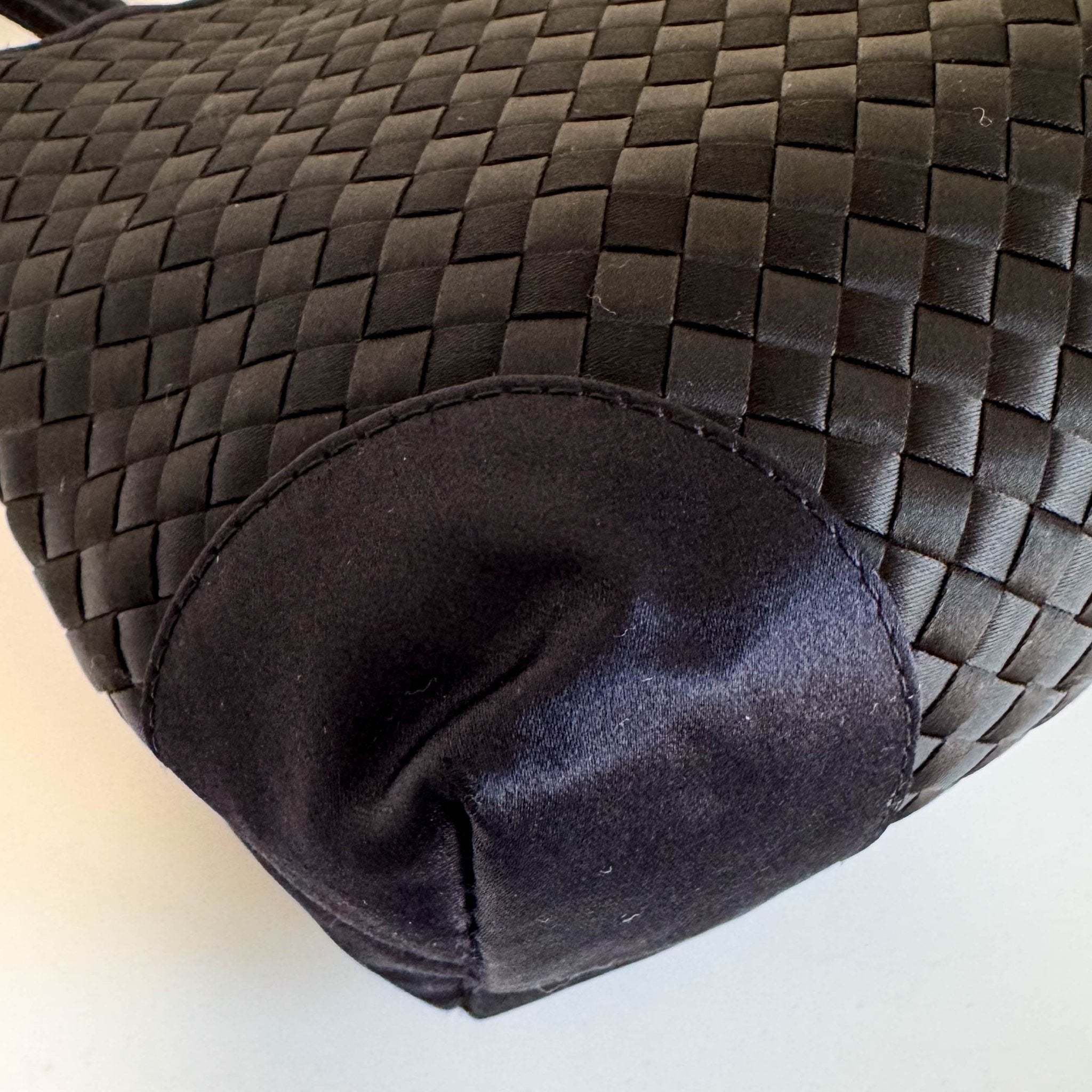 BOTTEGA VENETA Intrecciato Satin Black Mini Handbag, in , Sold by HIVE PRELOVED - Handle Bags, Mini bags,