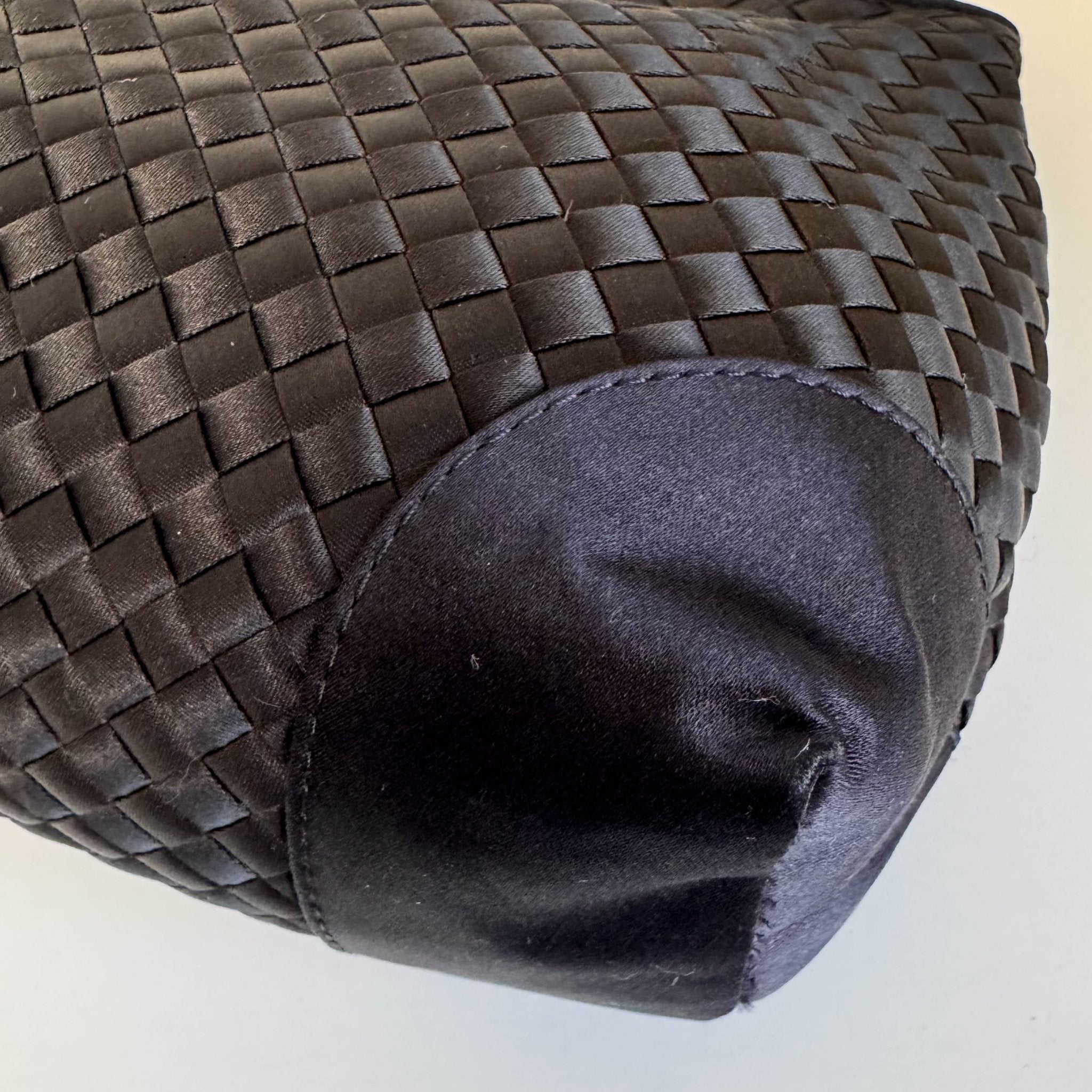 BOTTEGA VENETA Intrecciato Satin Black Mini Handbag, in , Sold by HIVE PRELOVED - Handle Bags, Mini bags,