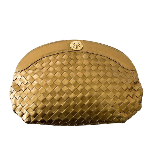BOTTEGA VENETA Intrecciato Satin Gold Cluth Bag, in , Sold by HIVE PRELOVED - Clutch bags, ,