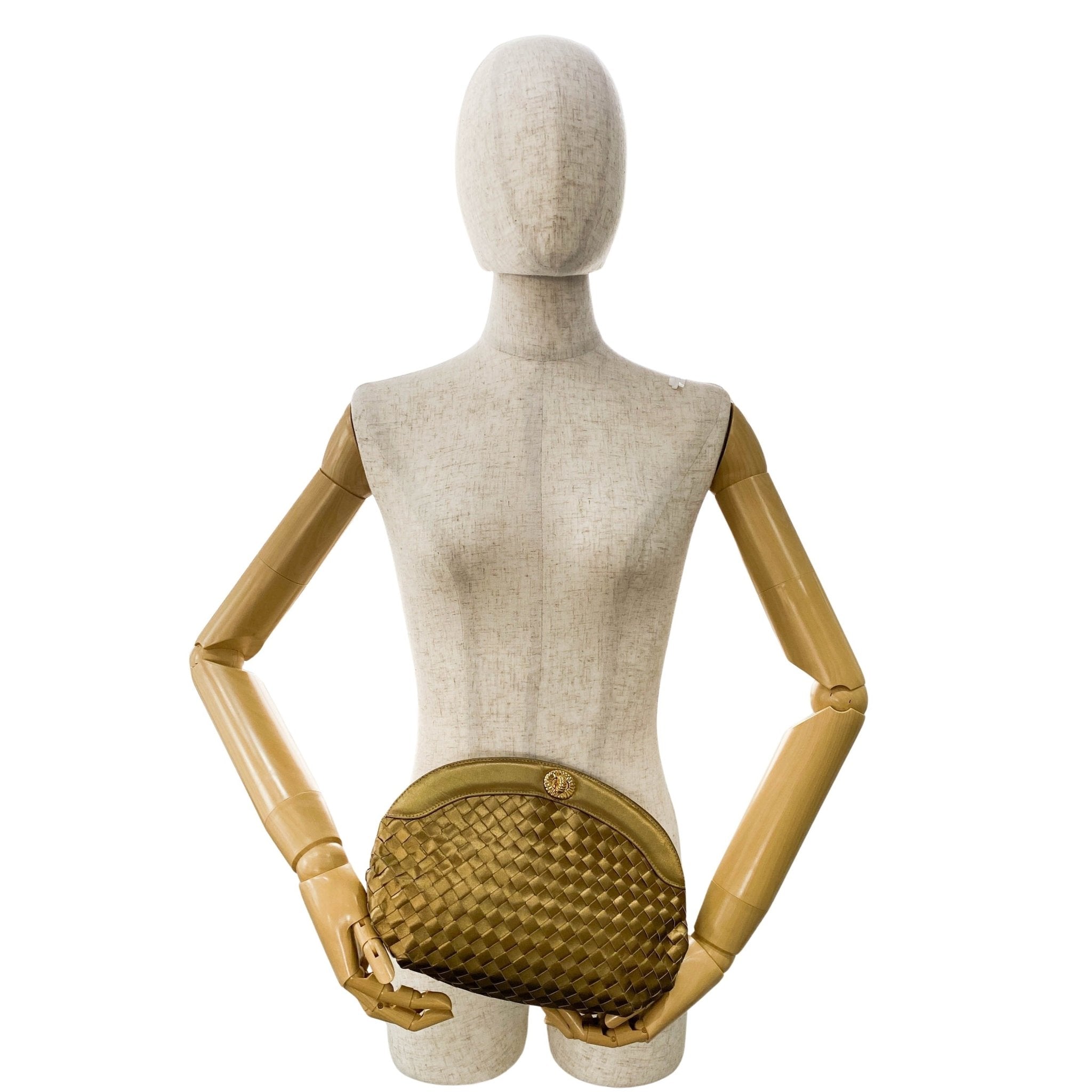 BOTTEGA VENETA Intrecciato Satin Gold Cluth Bag, in , Sold by HIVE PRELOVED - Clutch bags, ,