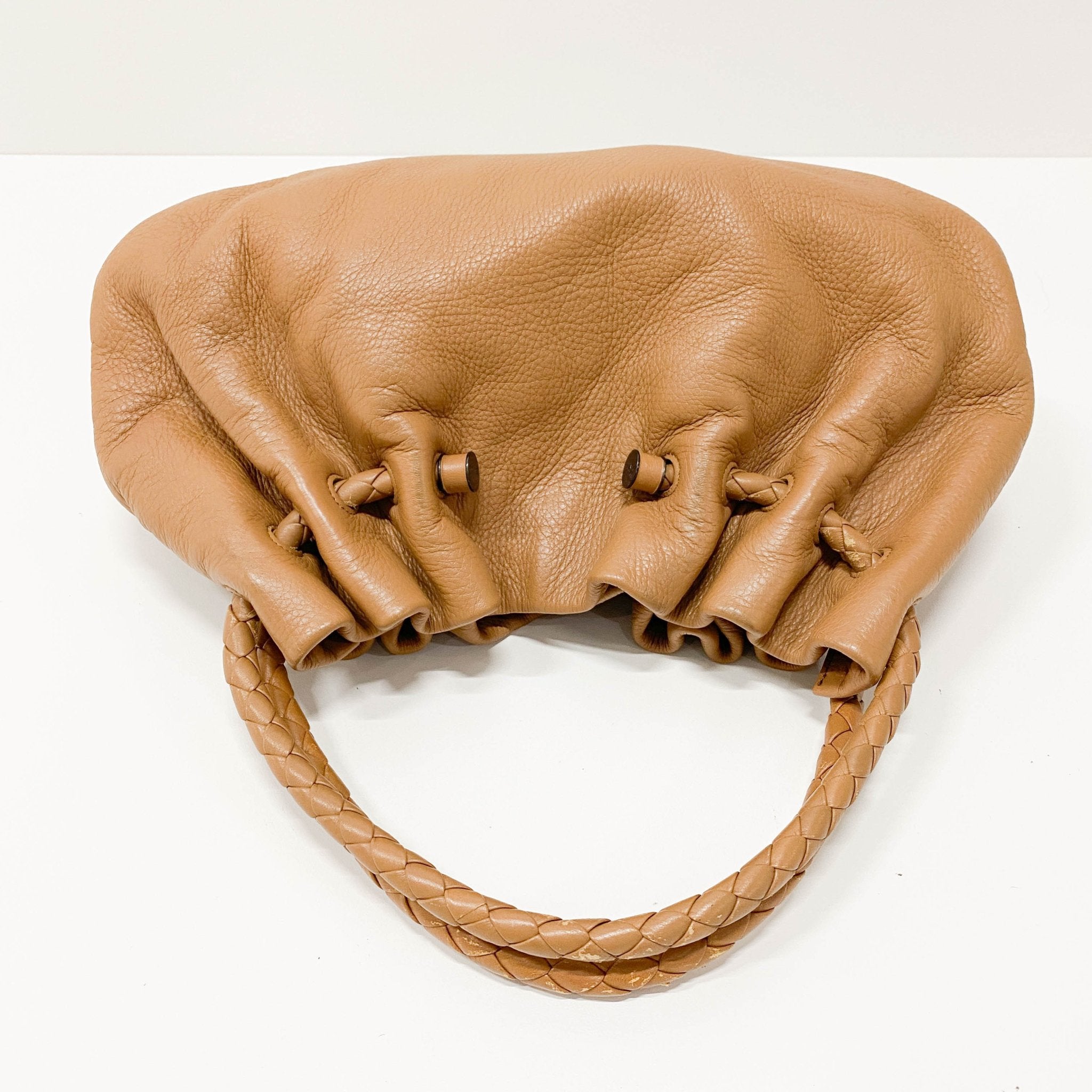 BOTTEGA VENETA Intrecciato Strap Caramel Leather Handle Bag, in , Sold by HIVE PRELOVED - Handle Bags, ,